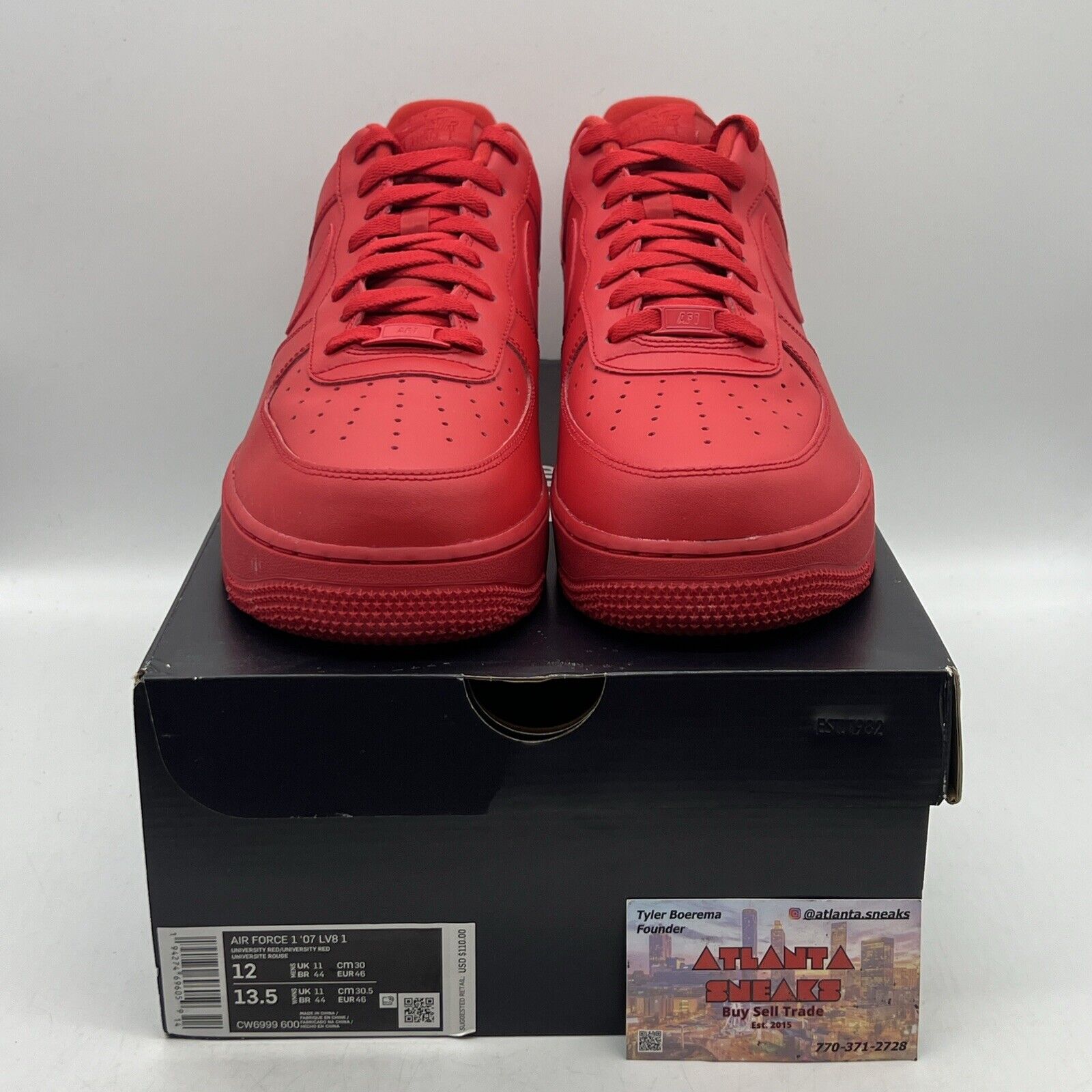 Size 12 - Nike Air Force 1 Low Triple Red Brand New Og All