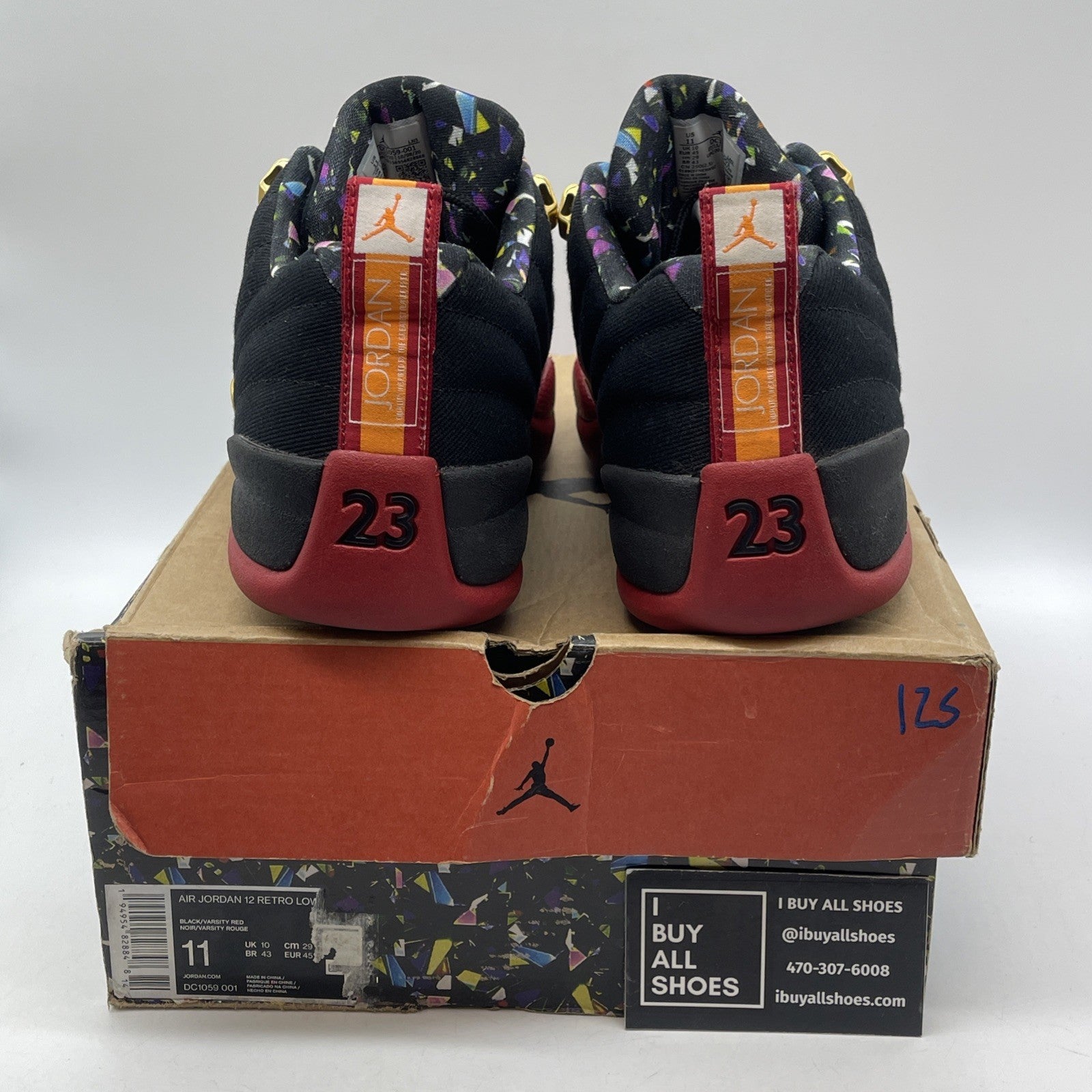 Size 11 -Nike Air Jordan 12 Retro Low SE Super Bowl Black Varsity Red DC1059-001