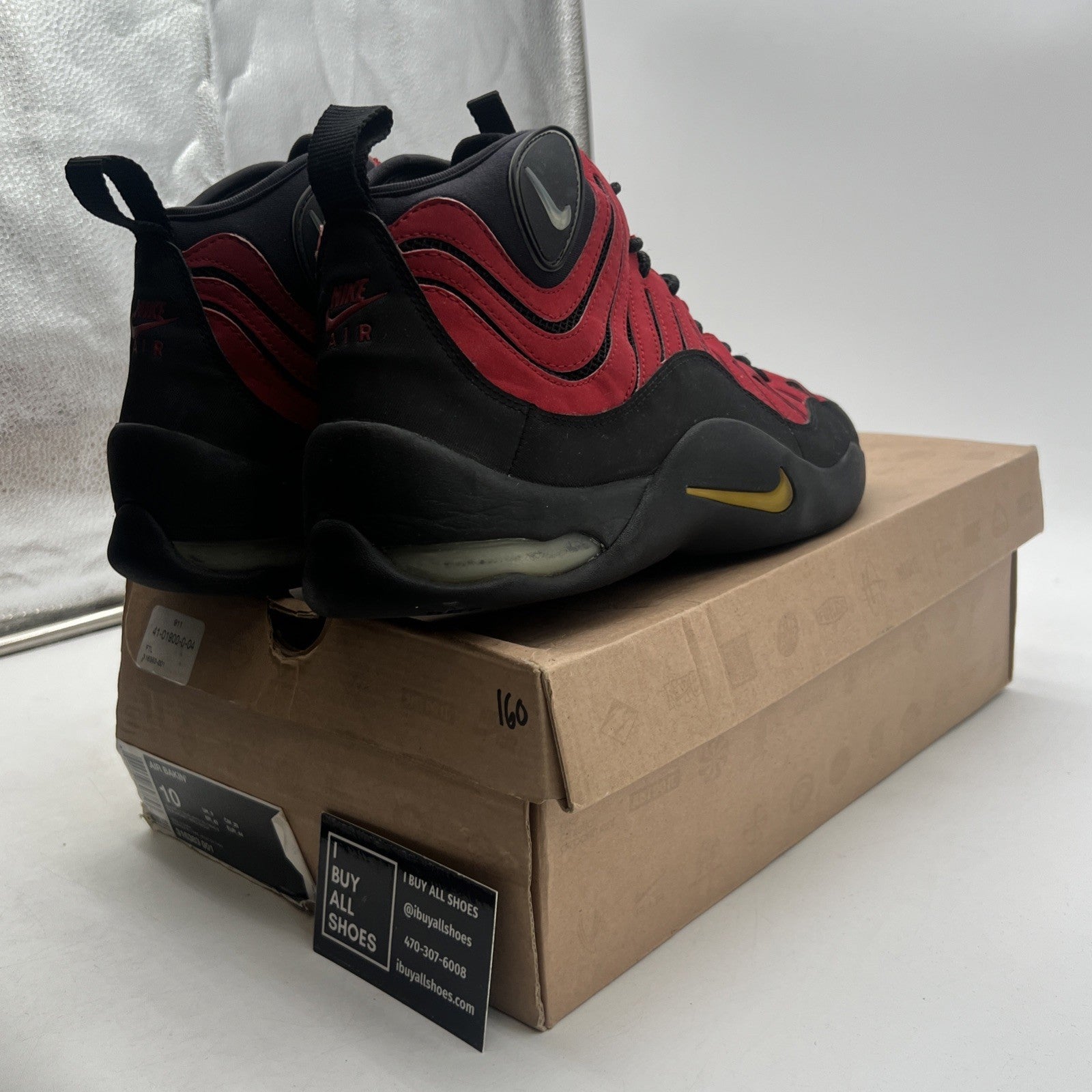 Size 10 - Nike Air Bakin 2013 Black Red (316383-001)