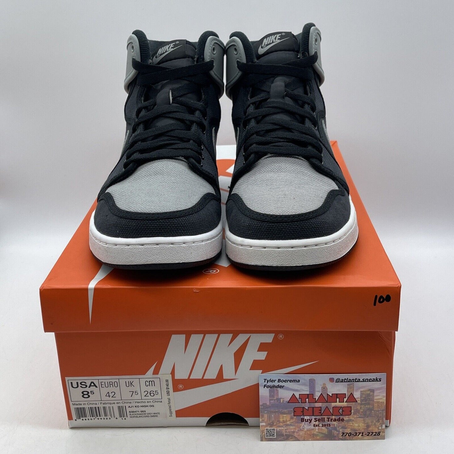 Size 8.5 - Jordan AJKO Retro High Shadow Grey Black Suede Leather (638471-003)
