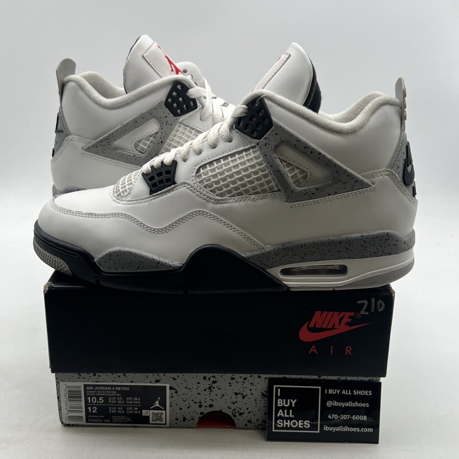 Size 10.5 - Air Jordan 4 Retro OG 2025 White Cement (FV5029-100)