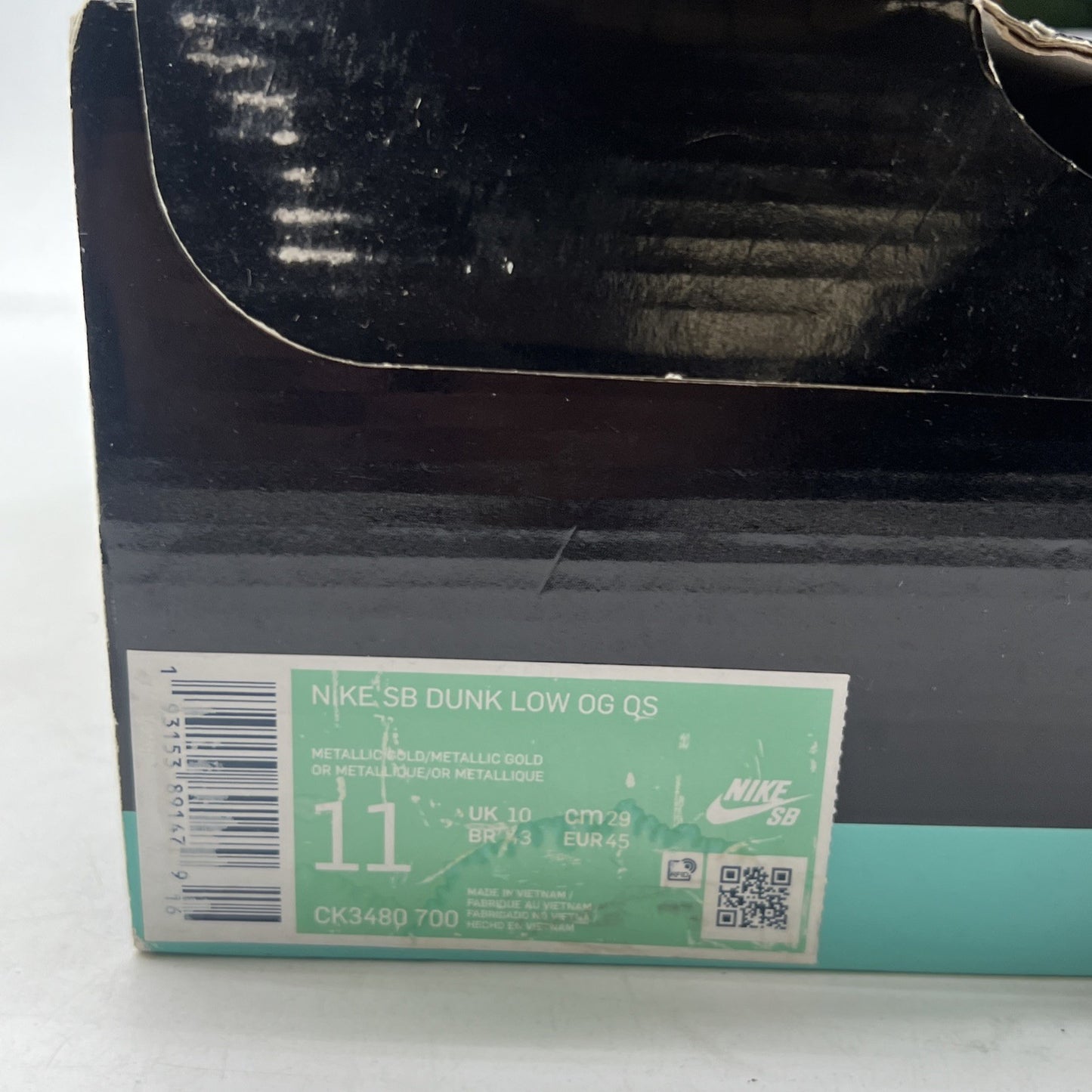 Size 11 - Nike Supreme x Dunk SB QS Low Metallic Gold (CK3480-700)