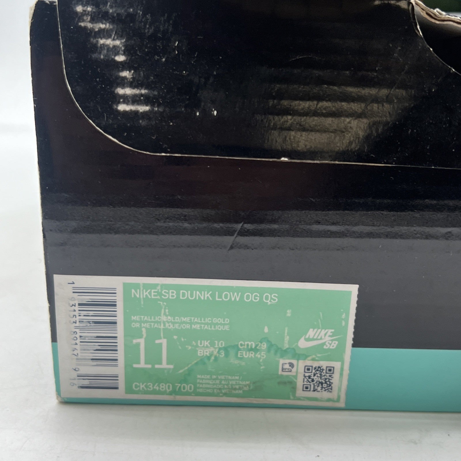 Size 11 - Nike Supreme x Dunk SB QS Low Metallic Gold (CK3480-700)