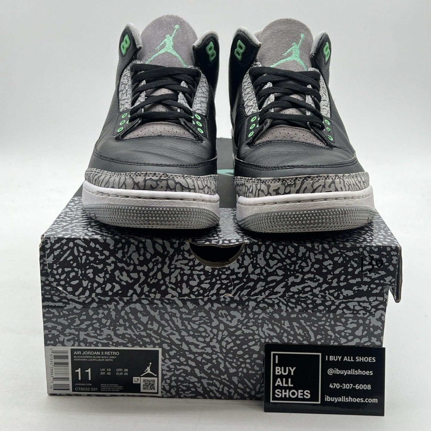 Size 11 - Air Jordan 3 Retro Green Glow (CT8532-031)