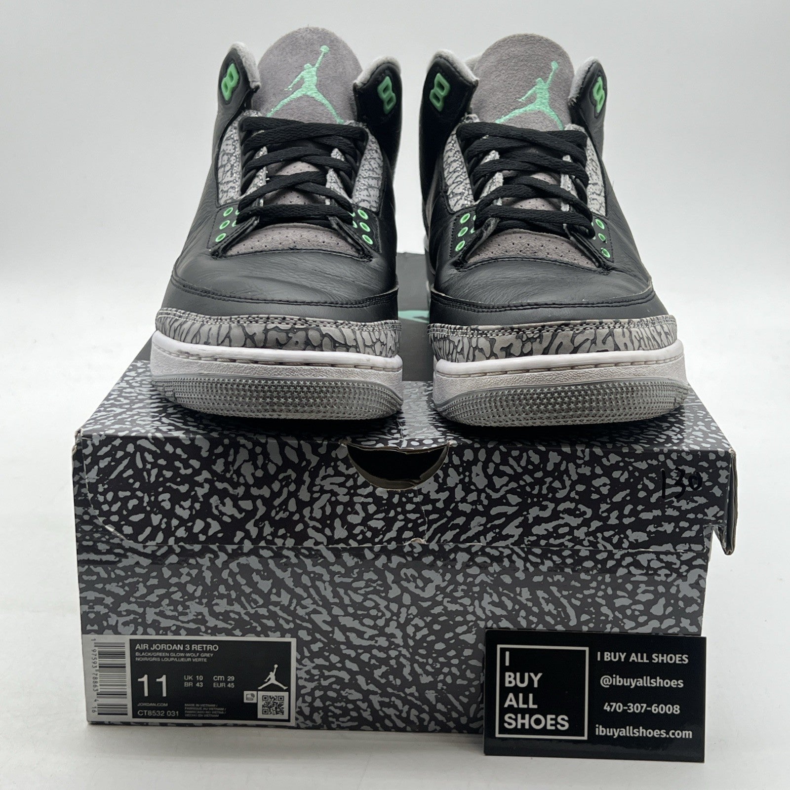 Size 11 - Air Jordan 3 Retro Green Glow (CT8532-031)