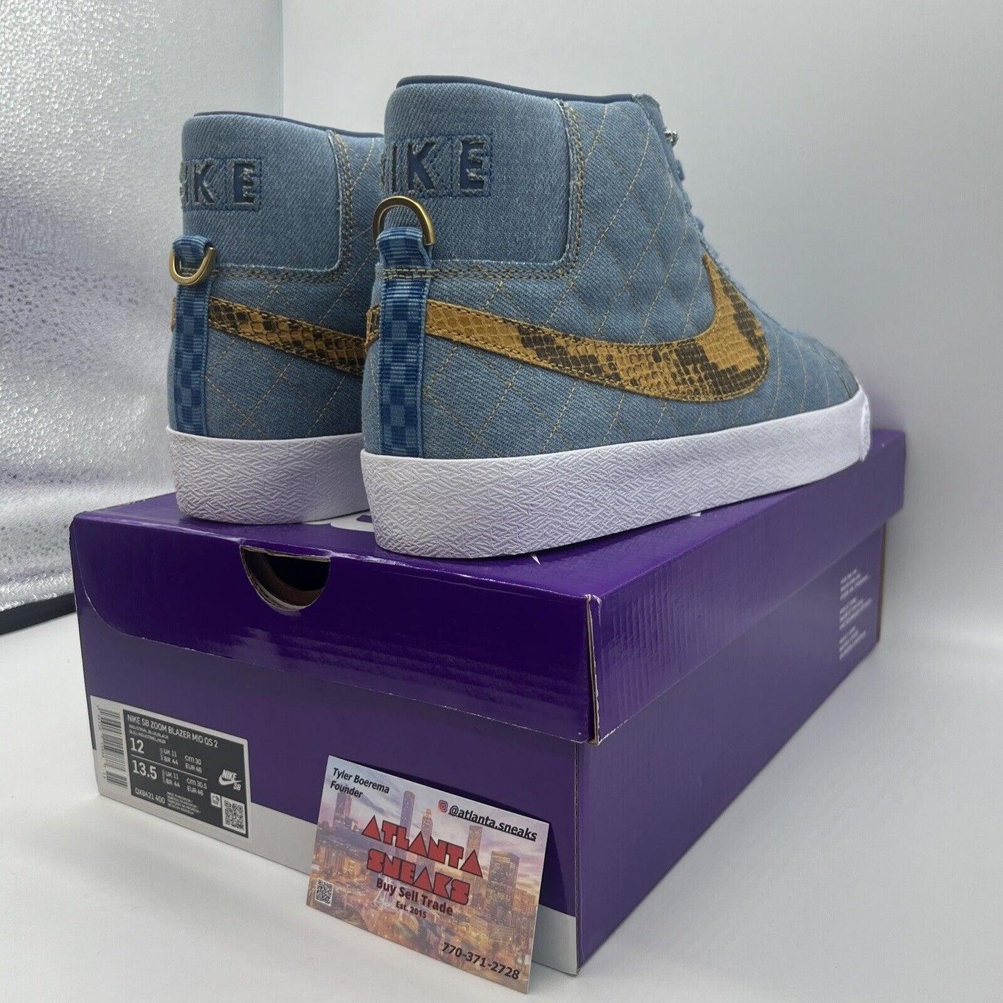 Size 12 - Nike Zoom Blazer Mid QS SB x Supreme Denim 2022 Blue Black