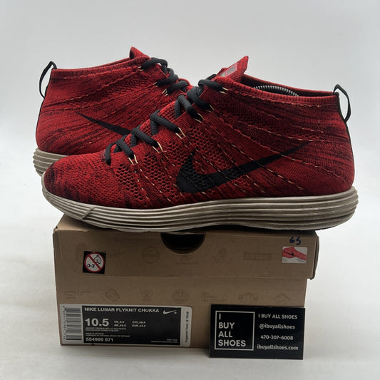 Size 10.5 - Nike Lunar Flyknit Chukka University Red (554969-671)