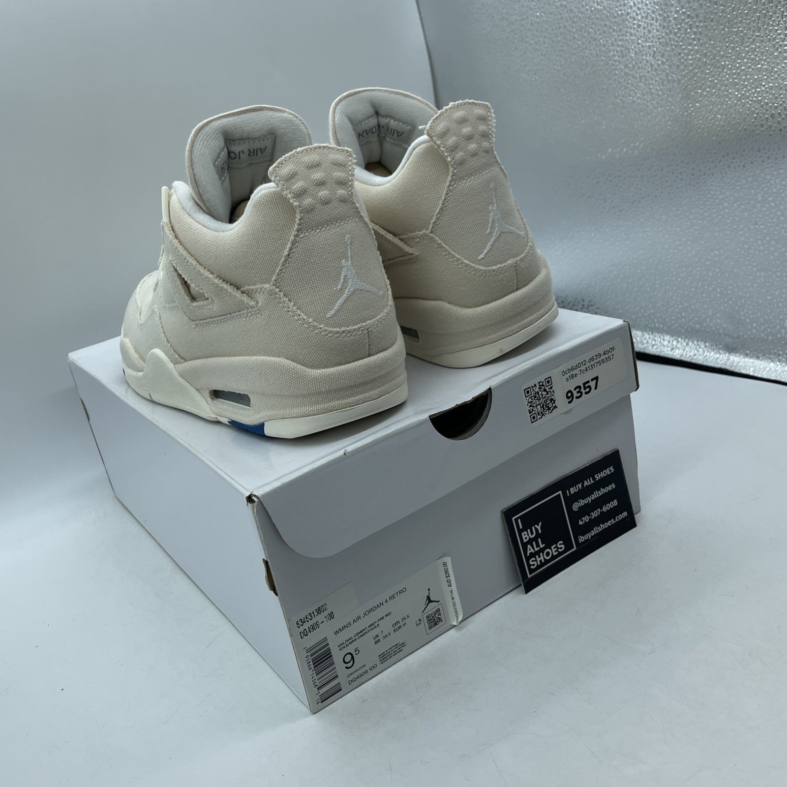Size 9.5W - Air Jordan 4 Retro Blank Canvas  (DQ4909-100)