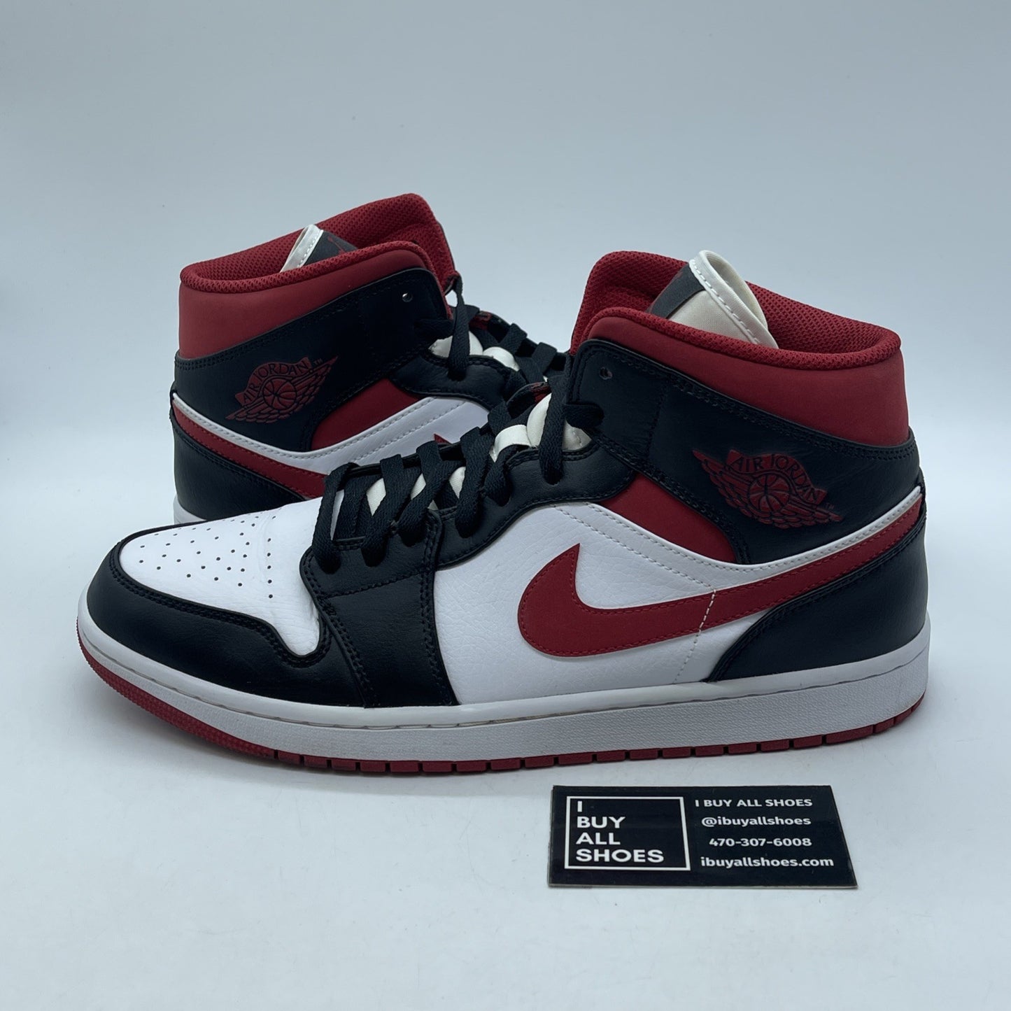 Size 11 - Air Jordan 1 Mid Black Gym Red Black Red Suede Leather (554724-122)