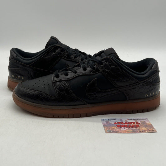 Size 11 - Nike Dunk SE Low Chocolate Croc Brown Leather (DV1024-010)