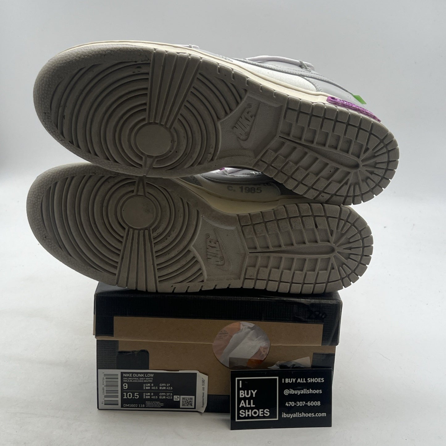 Size 9 - Off-White x Nike Dunk Low Lot 03 of 50 (DM1602-118)