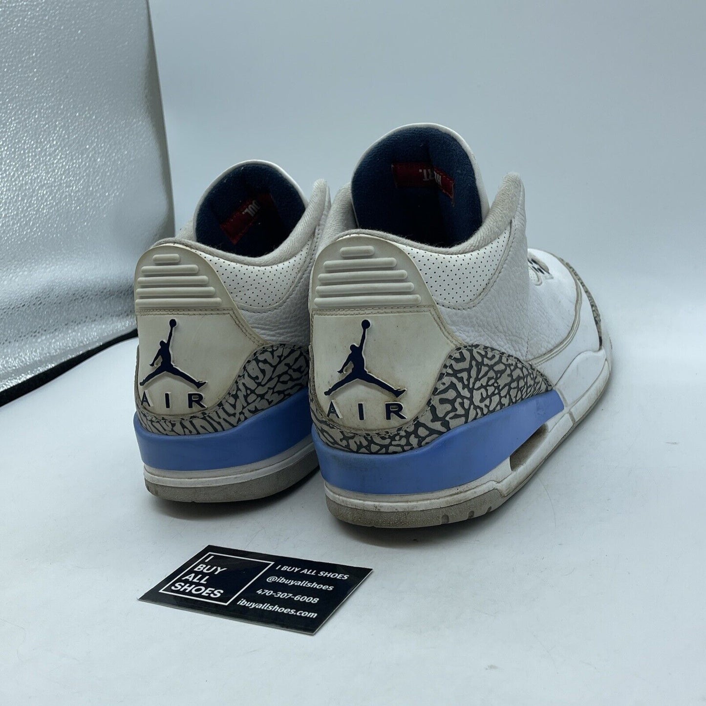 Size 12 - Jordan 3 Retro Mid UNC White Blue Grey Leather Suede (CT8532-104)