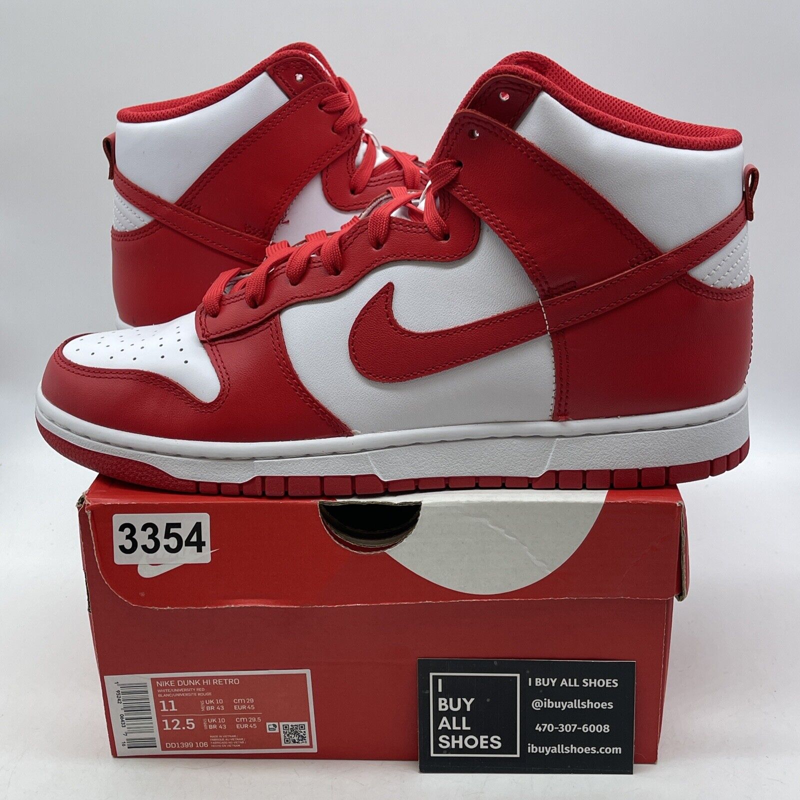 Size 11 - Nike Dunk High Championship Red White Leather (DD1399-106)