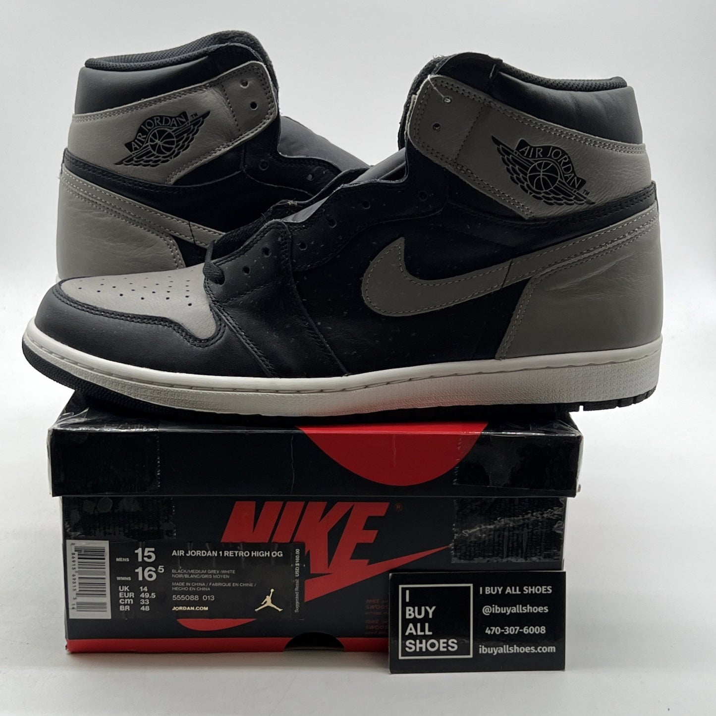 Size 15 - Air Jordan 1 Retro OG High Shadow (555088-013)