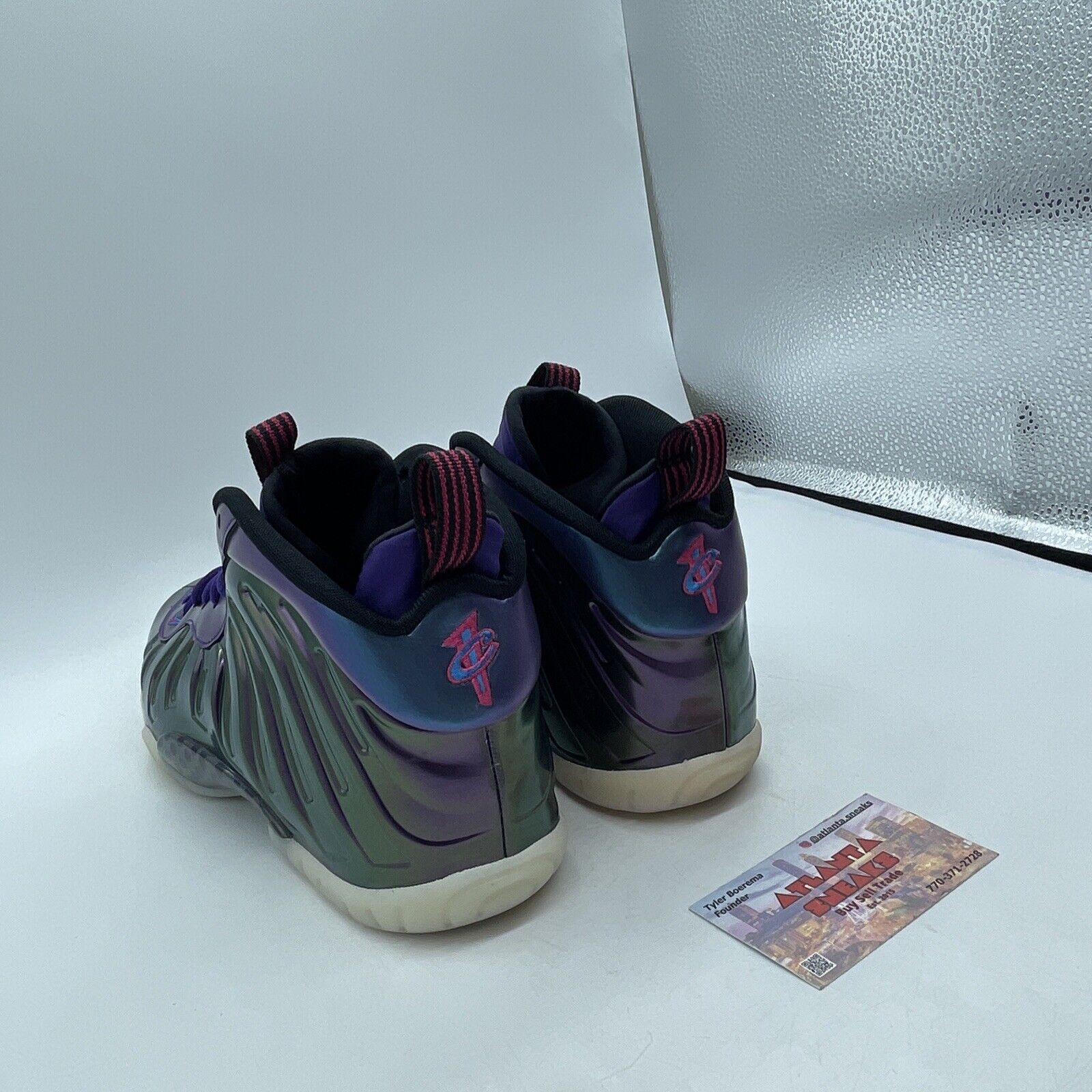 Size 6.5Y - Nike Little Posite One Mid Iridescent Purple Grey (644791-602)