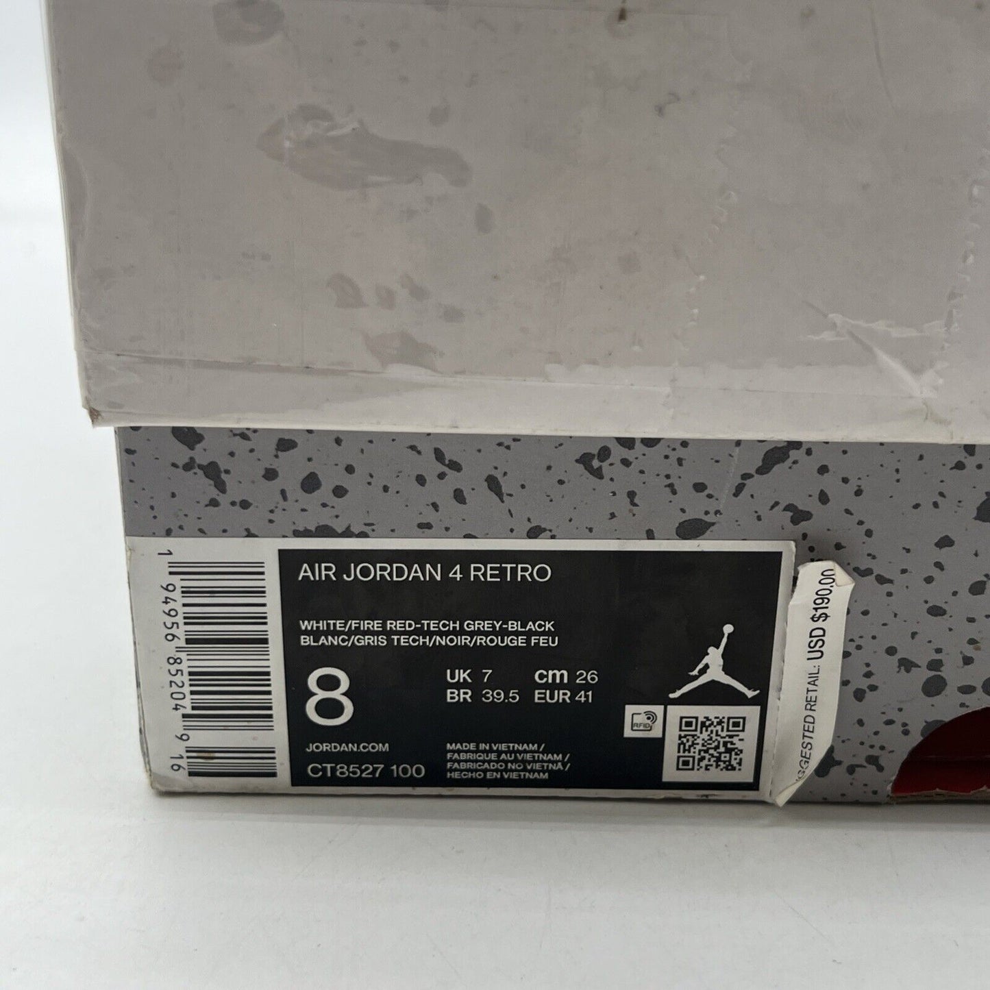 Size 8 - Air Jordan 4 Retro Mid White Oreo (CT8527-100)