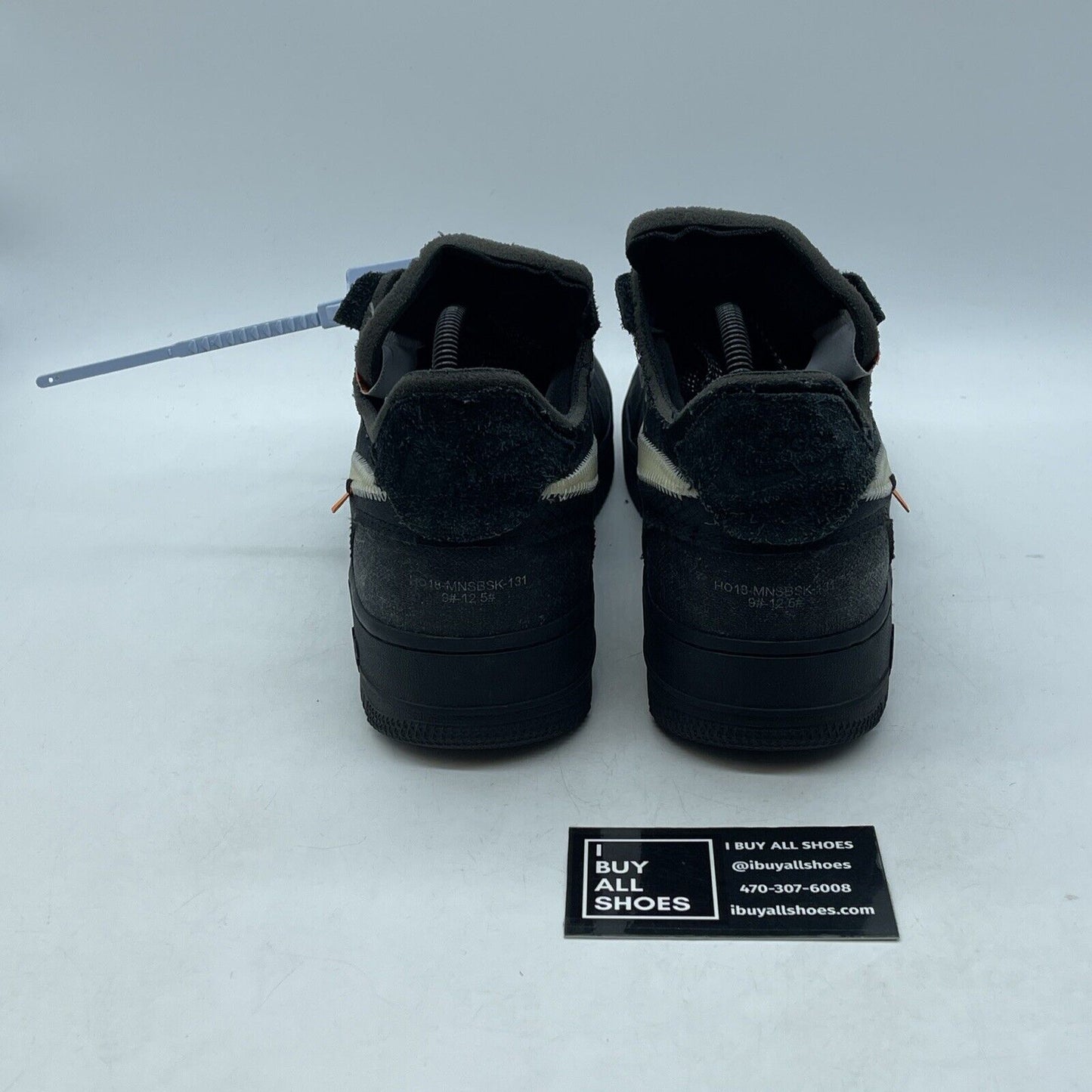 Size 9 - Nike Air Force 1 Low x OFF-WHITE Black 2018 Suede Leather (AO4606-001)