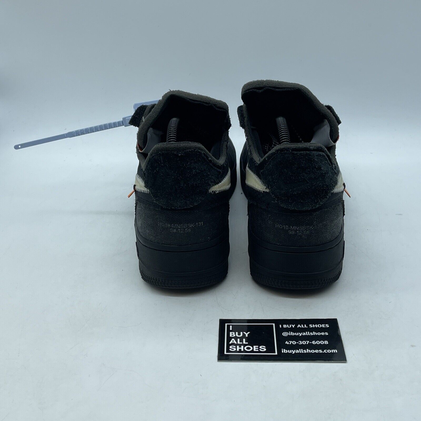 Size 9 - Nike Air Force 1 Low x OFF-WHITE Black 2018 Suede Leather (AO4606-001)