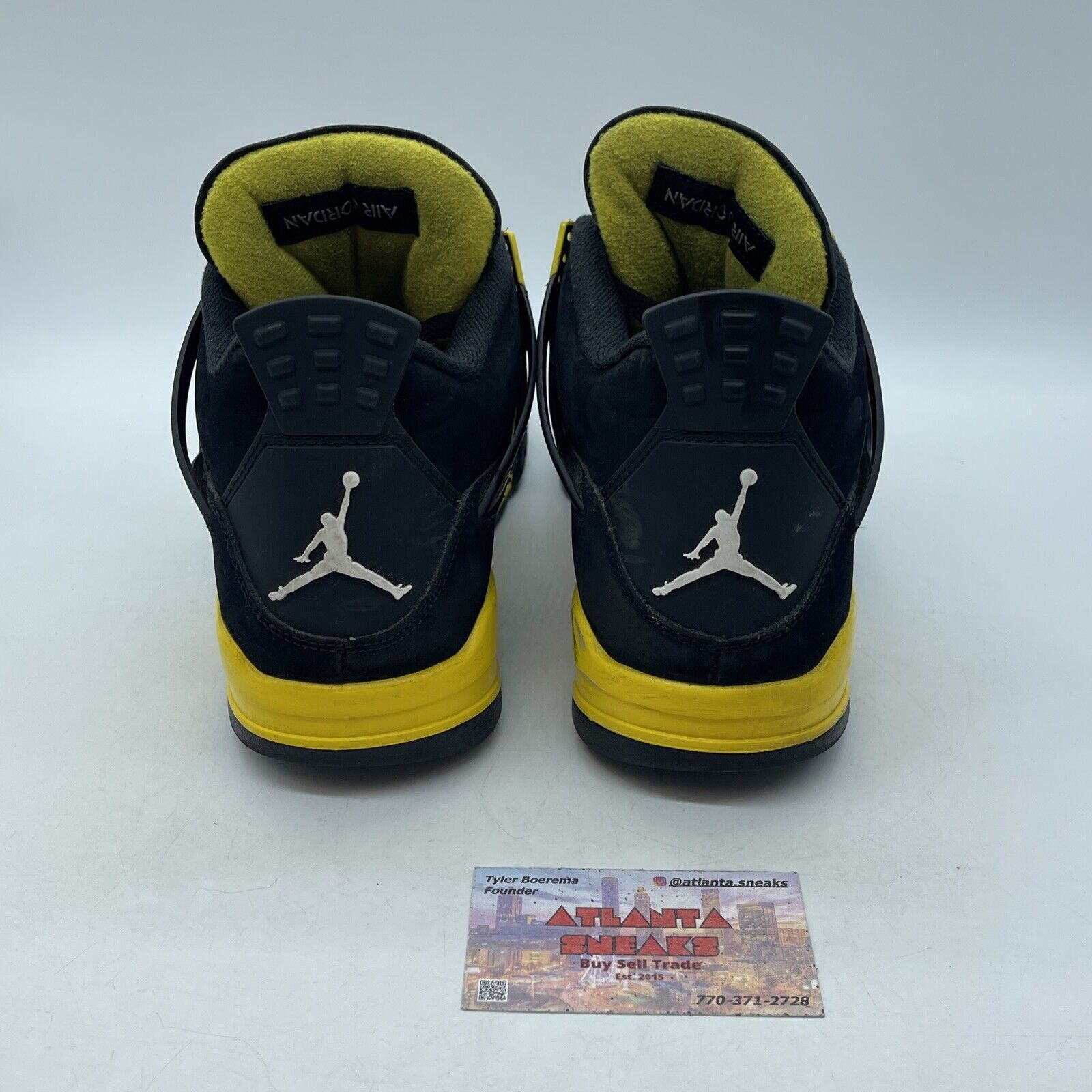 Size 10.5 - Jordan 4 Retro Mid Thunder Black Suede Yellow White (DH6927-017)