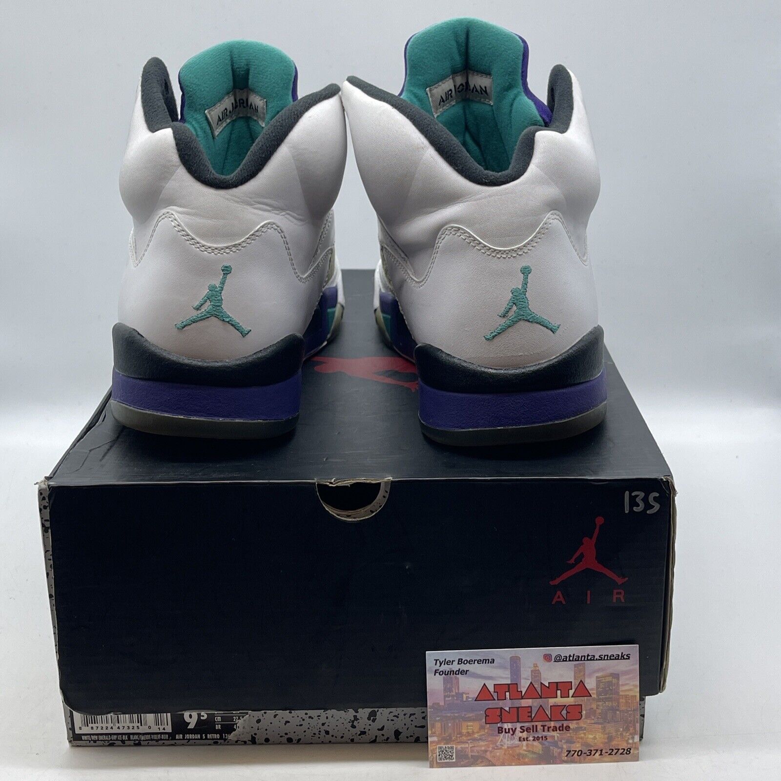 Size 9.5 - Jordan 5 Grape Purple Aqua Black White Leather (136027-108)