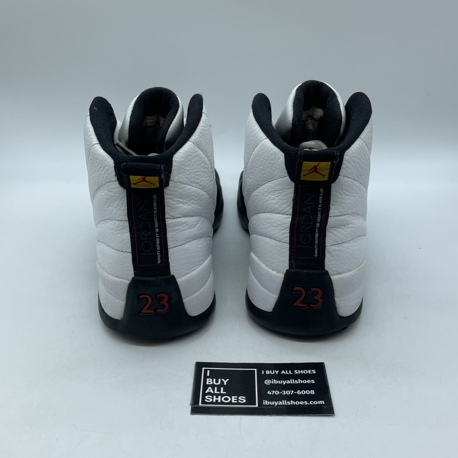 Size 11.5 - Jordan 12 Retro taxi release Black White Leather (130690-125)