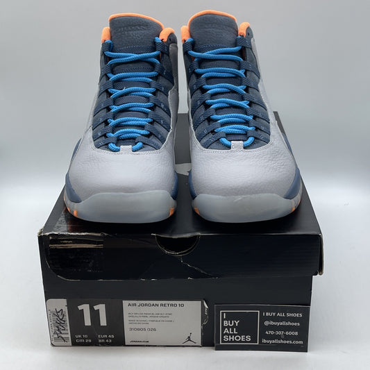 Size 11 - Air Jordan 10 Retro Bobcats Grey Blue Suede Leather (310805-026)