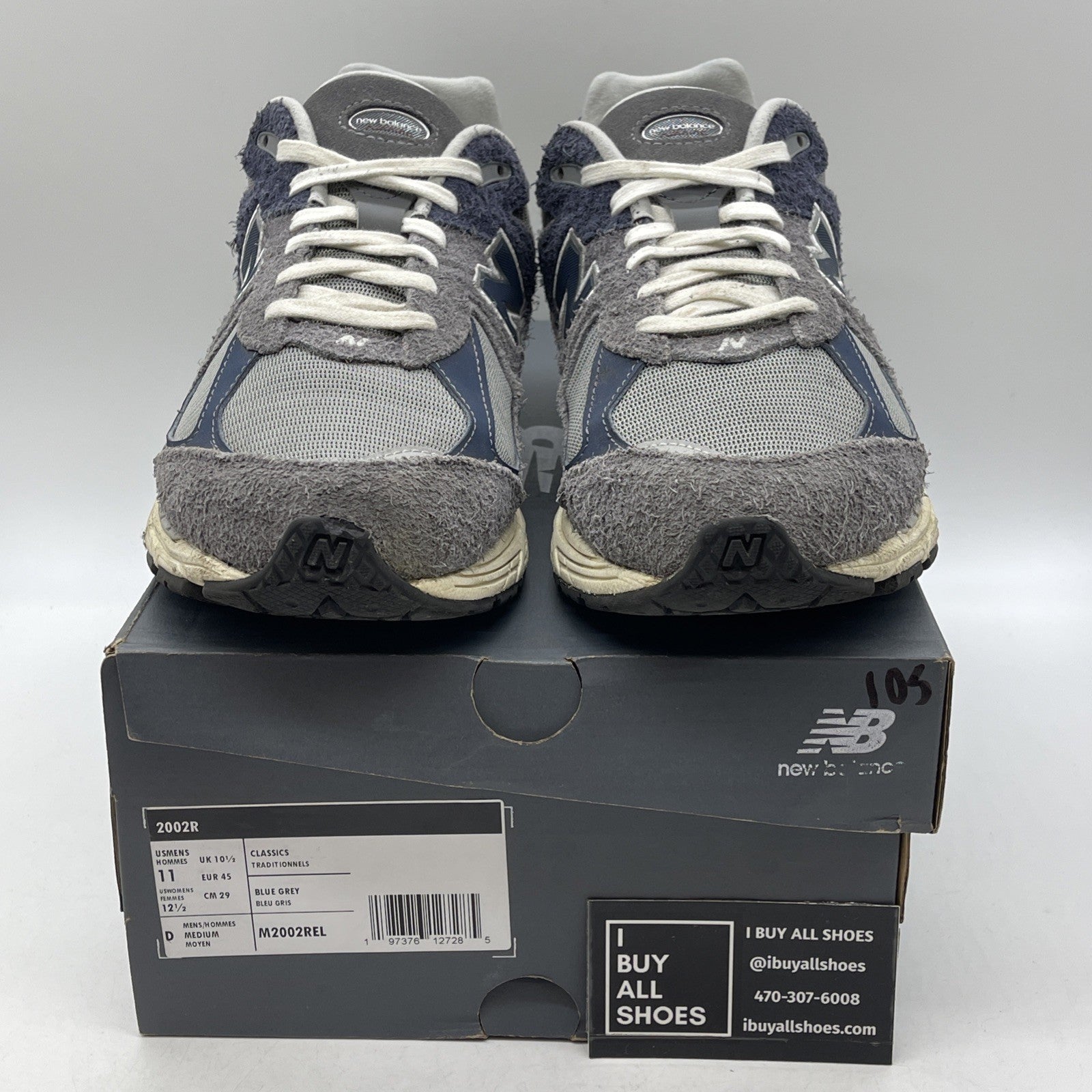 Size 11 - New Balance 2002R Castlerock Navy Grey Suede Leather (M2002REL)