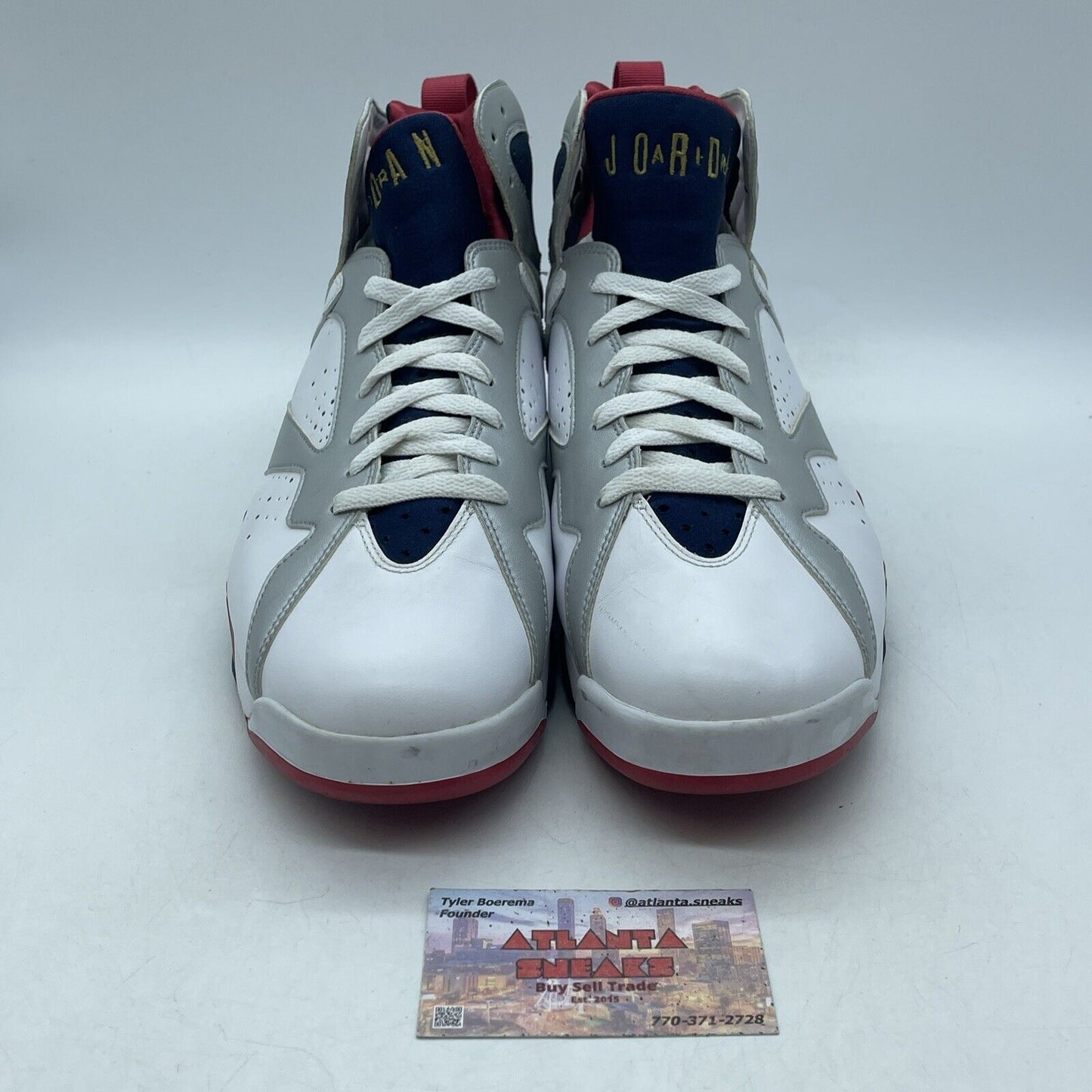 Size 11 - Air Jordan 7 Retro 2012 Olympic White Silver Leather Suede (304775-135