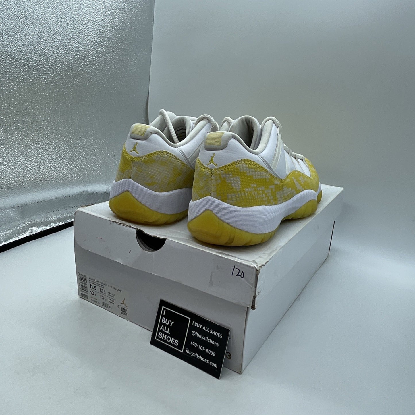 Size 11.5W - Air Jordan 11 Low Yellow Snakeskin (AH7860-107)