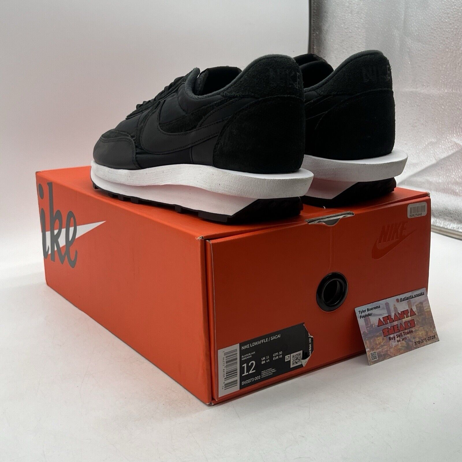 Size 12 - Nike sacai x LDWaffle Black Nylon