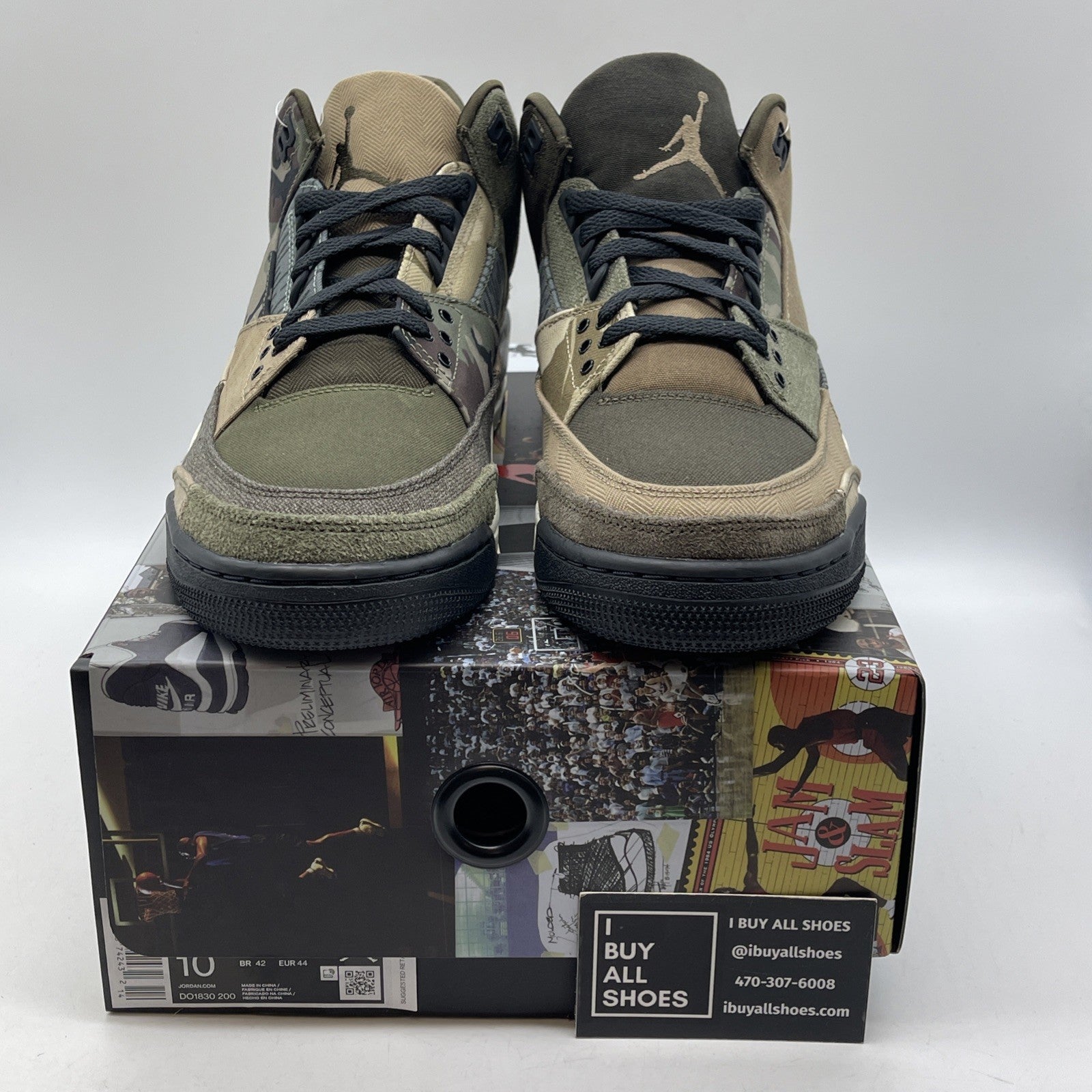 Size 10 - Jordan 3 Retro Patchwork 2021 Brown Green Black (DO1830-200)