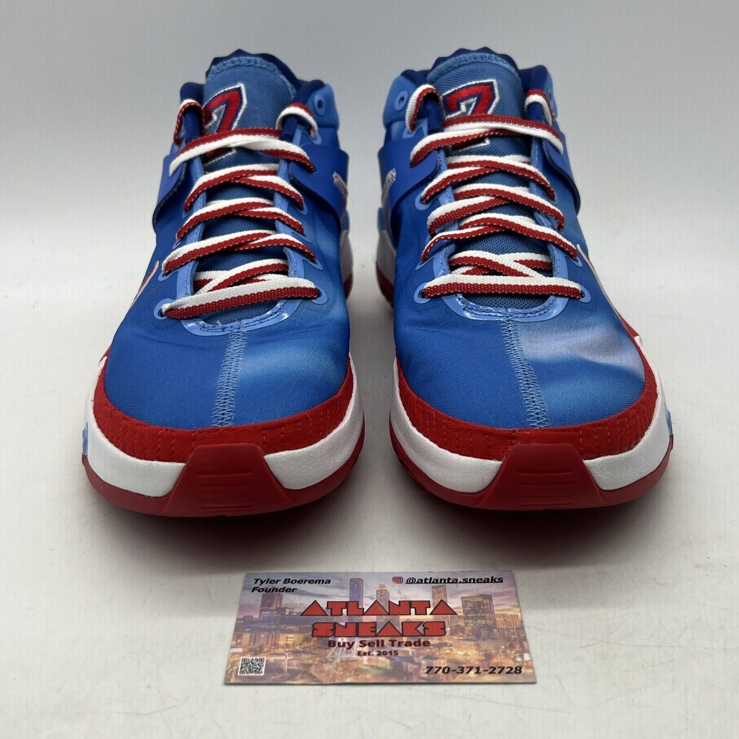 Size 10 - Nike KD 13 New Jersey Nets Hardwood Classics White Blue Red DC0009-400