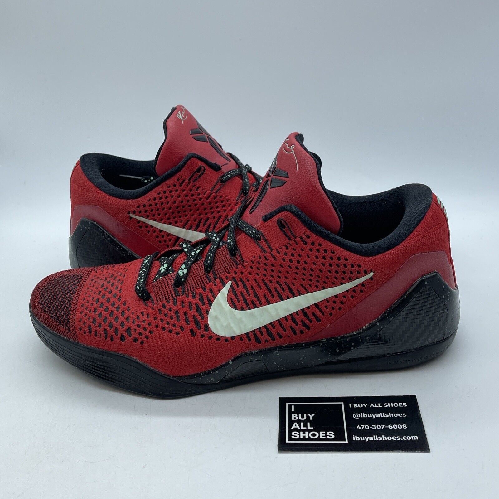 Size 12 - Nike Kobe 9 Elite Low University Red Black Suede (639045-600)