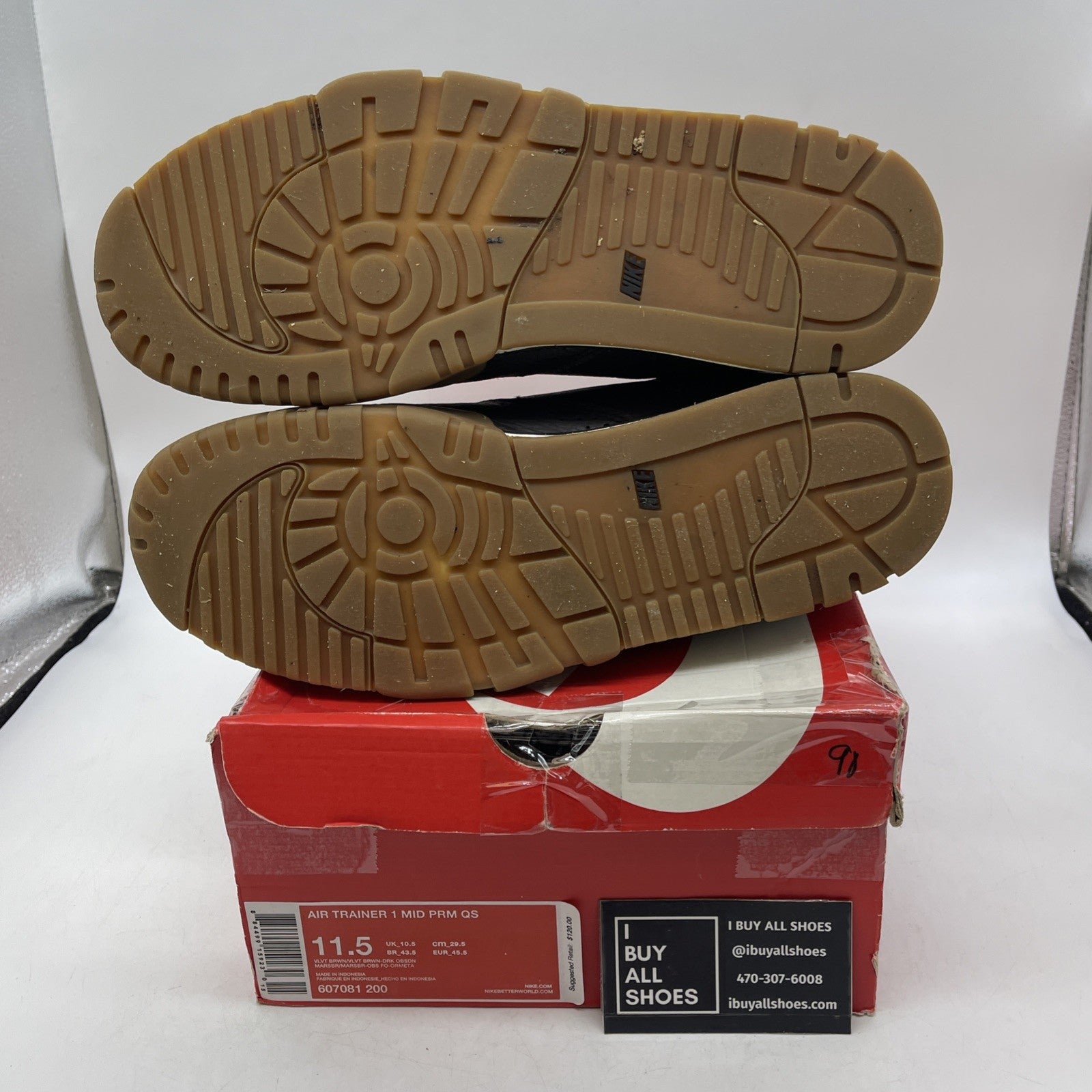 Size 11.5 - Nike Air Trainer 1 Prm Qs Mid Brogue (607081-200)
