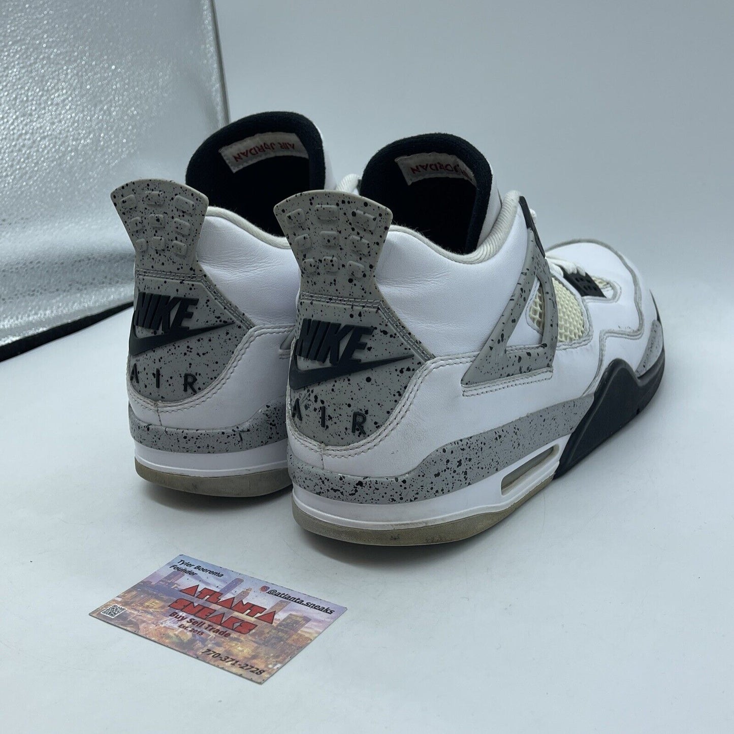 Size 13 - Jordan 4 Retro OG Mid White Cement Black Grey Leather (840606-192)