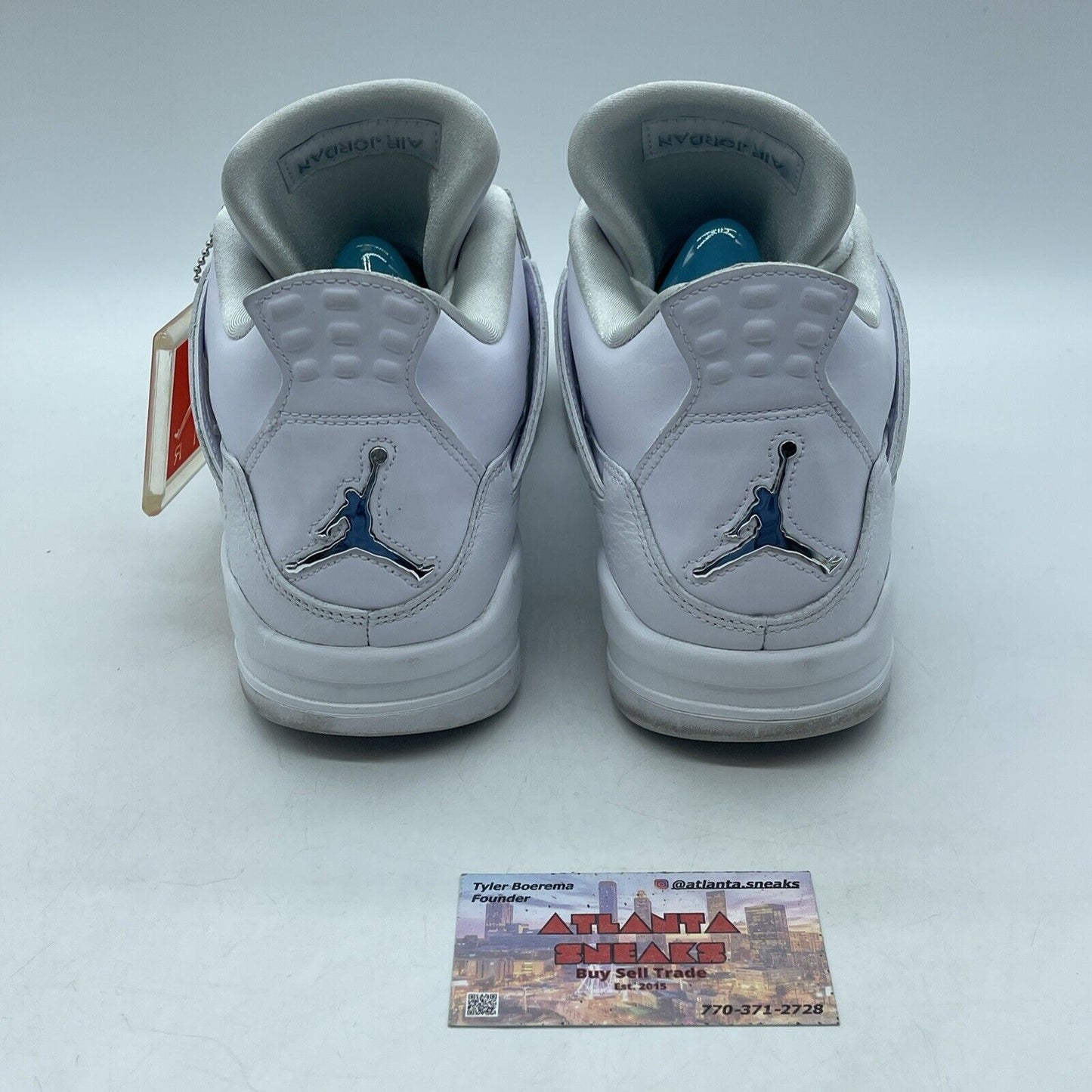 Size 10 - Jordan 4 Retro Mid Pure Money Silver White Leather (308497-100)