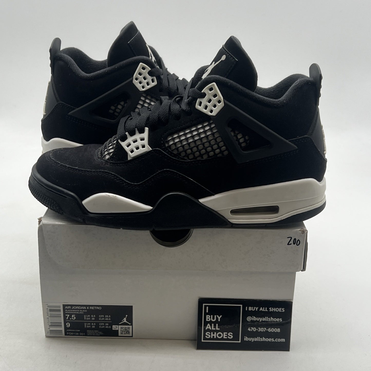 Size 7.5 - Air Jordan 4 Retro White Thunder (FQ8138-001)