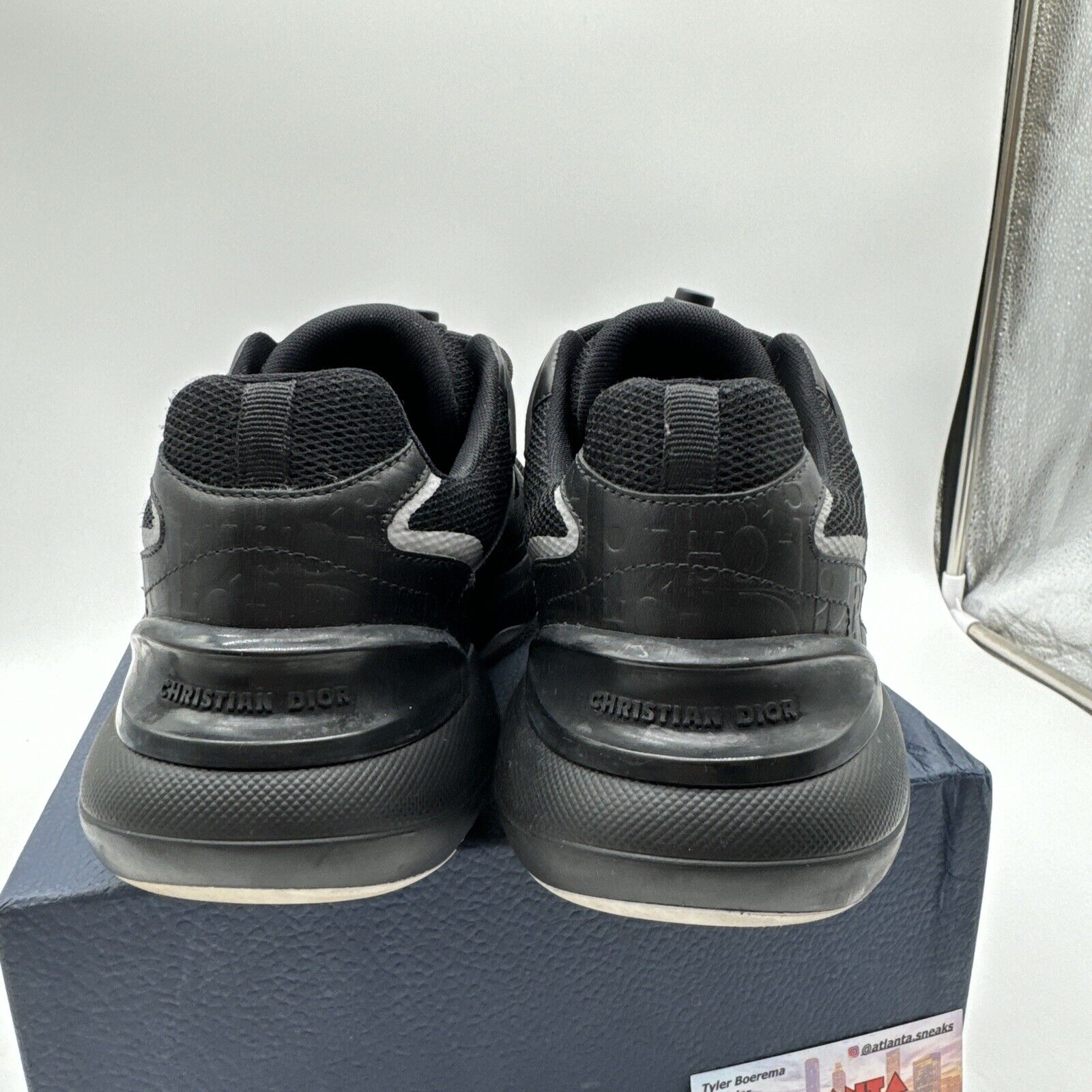 Size 9 / 42  - Dior B24 Black Silver Reflective Replacement Box Under Retail !!