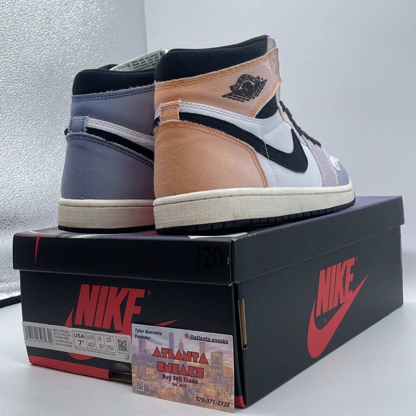 Size 7.5 - Air Jordan 1 Retro OG High Skyline Purple Pink Orange (DX0054-805)