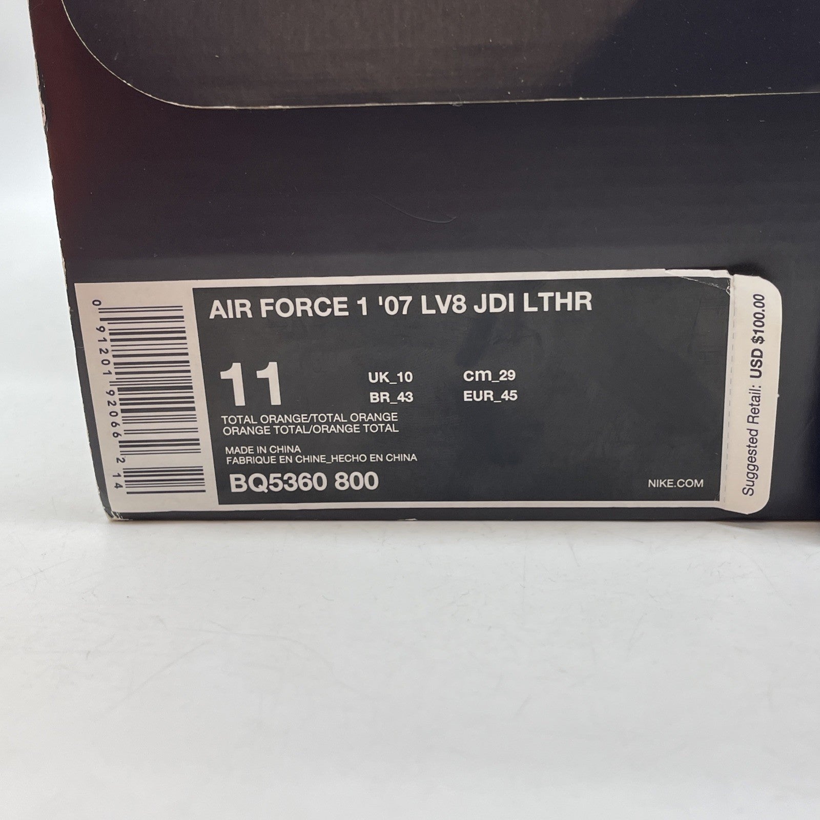 Size 11 - Nike Air Force 1 Low Total Orange White Leather (BQ5360-800)