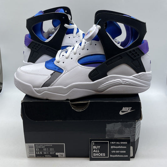 Size 11 - Nike Air Flight Huarache White Varsity Purple Suede (FD0183-101)