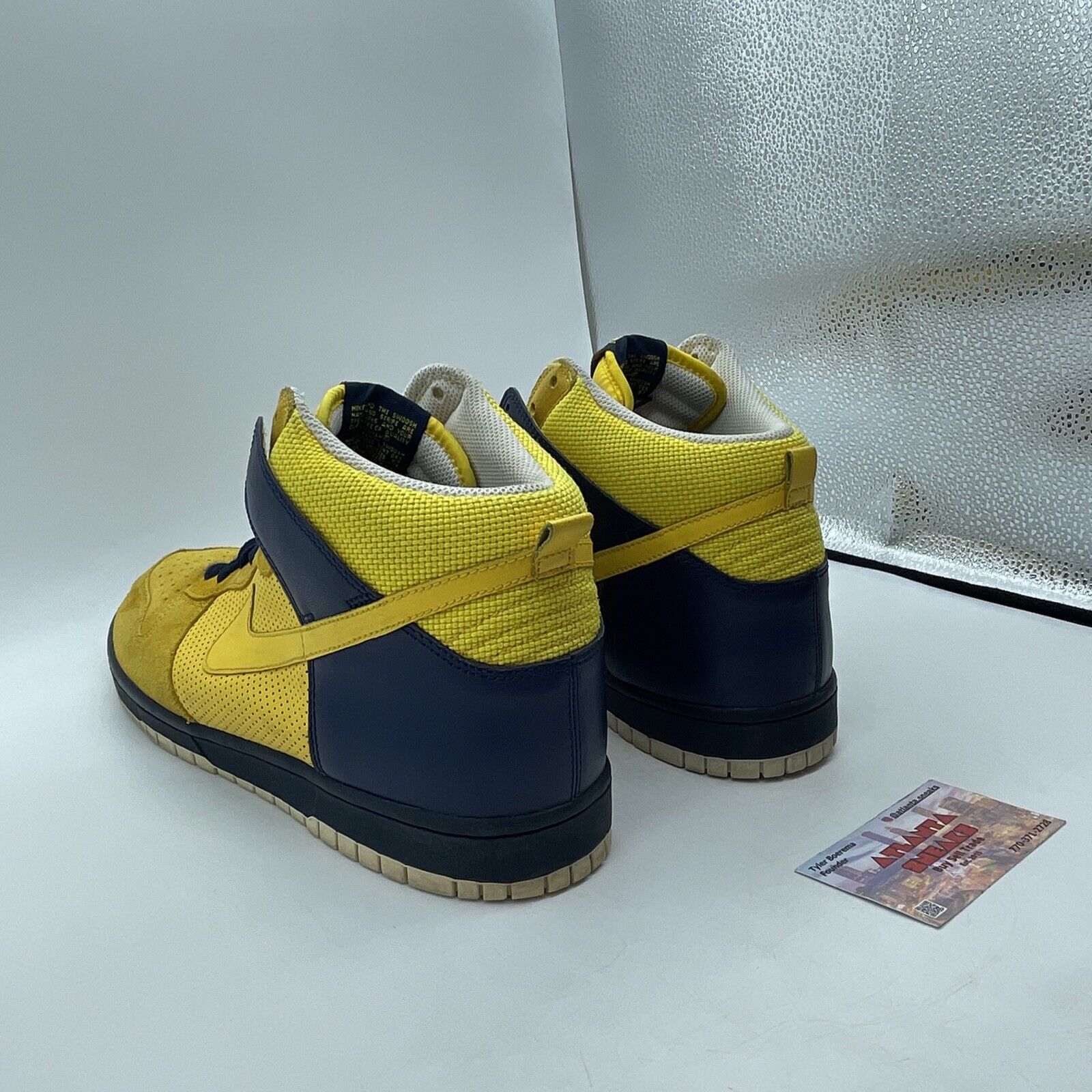 Size 11.5 - Nike Dunk High Yellow White Blue Suede Leather (317982-771)
