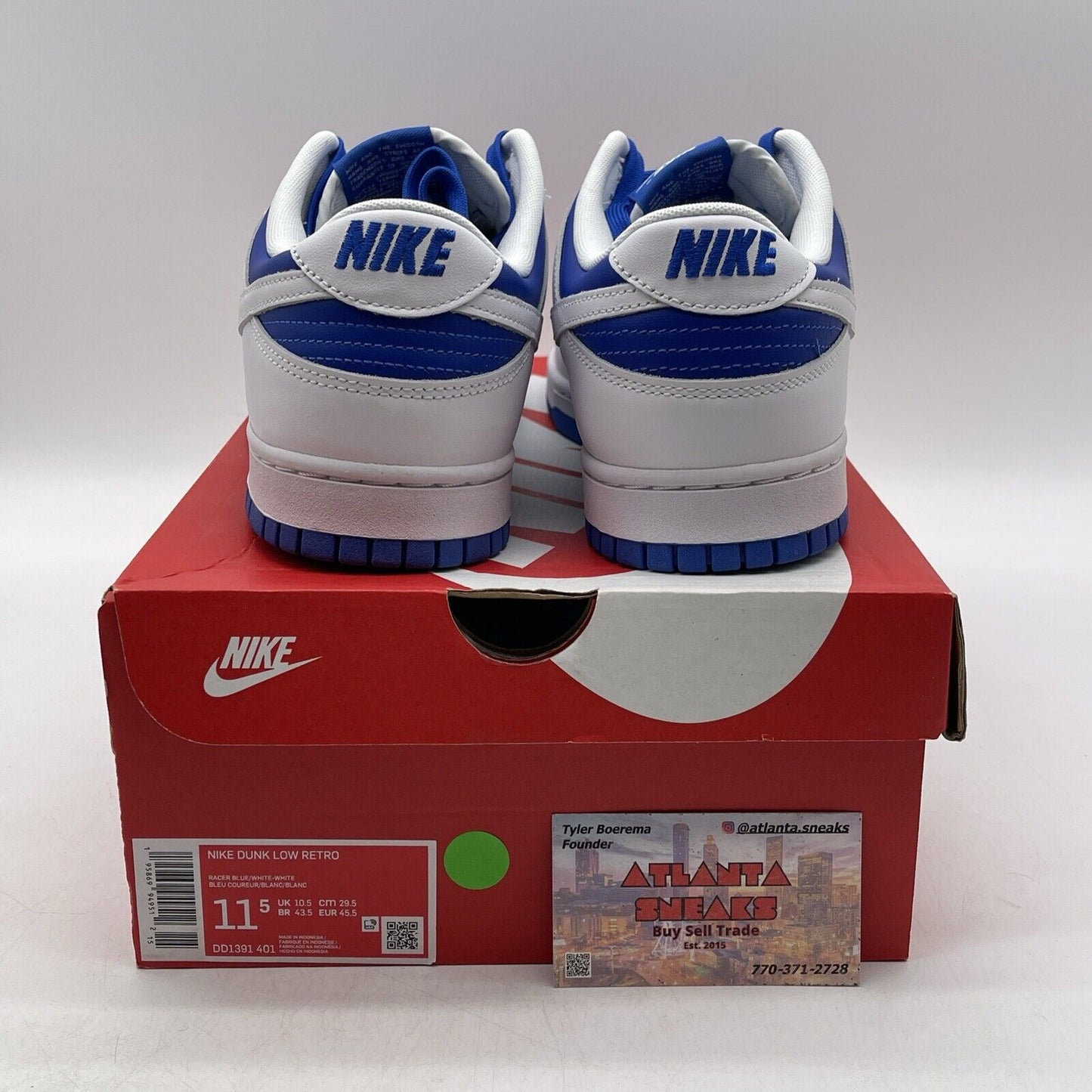 Size 11.5 - Nike Dunk Low Racer Blue white Leather (DD1391-401)
