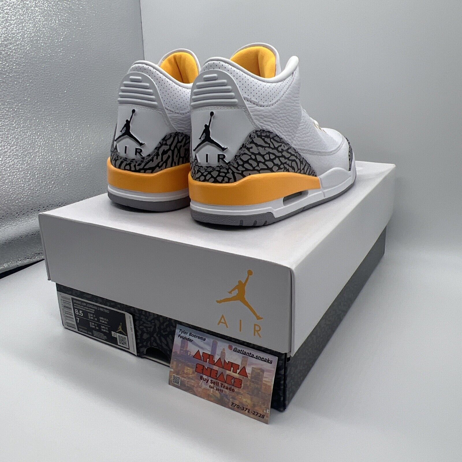 Size 8.5w - Jordan 3 Retro Laser Orange 2020 Brand New Og All Black Yellow