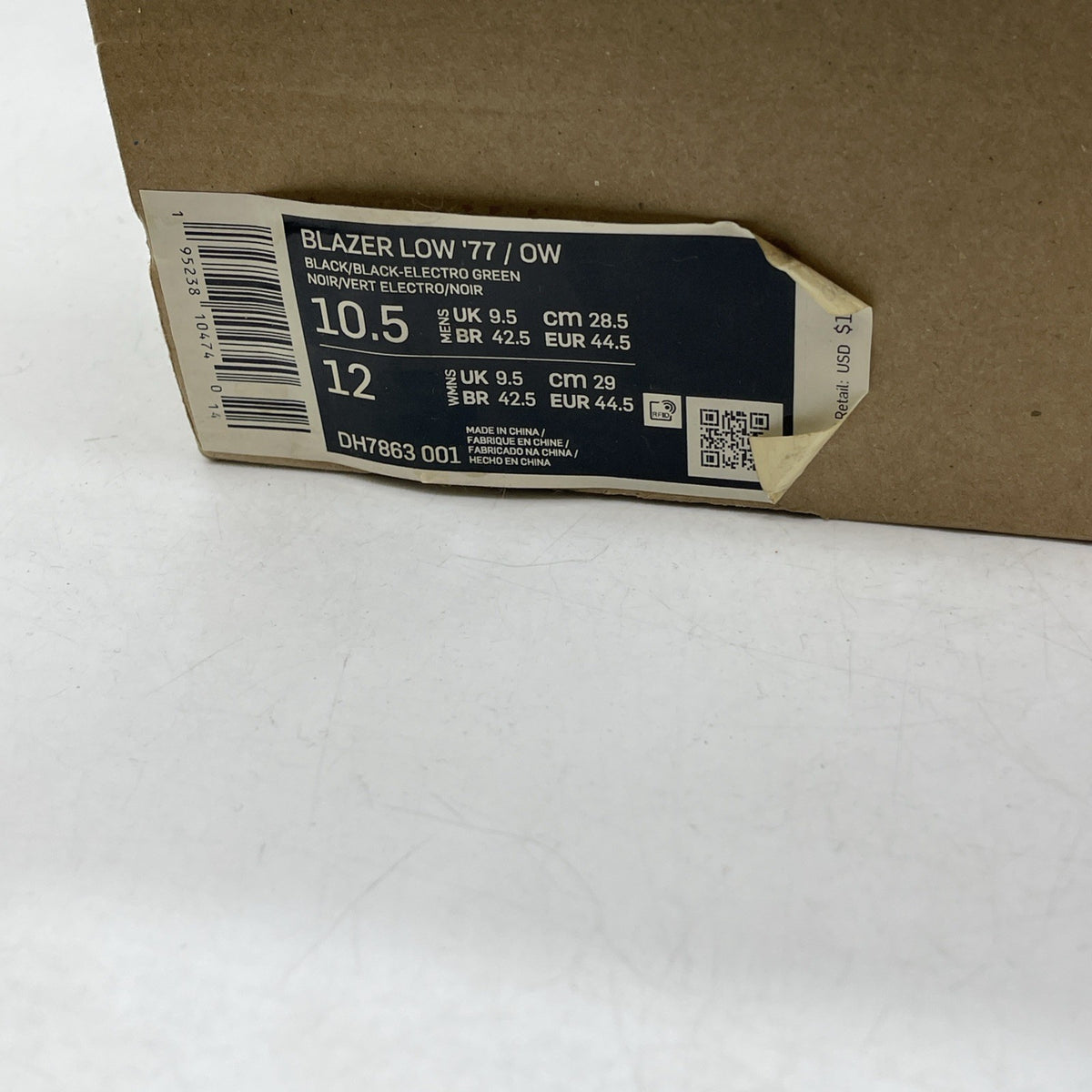 Size 10.5 - Off-White x Nike Blazer Low Black (DH7863-001)