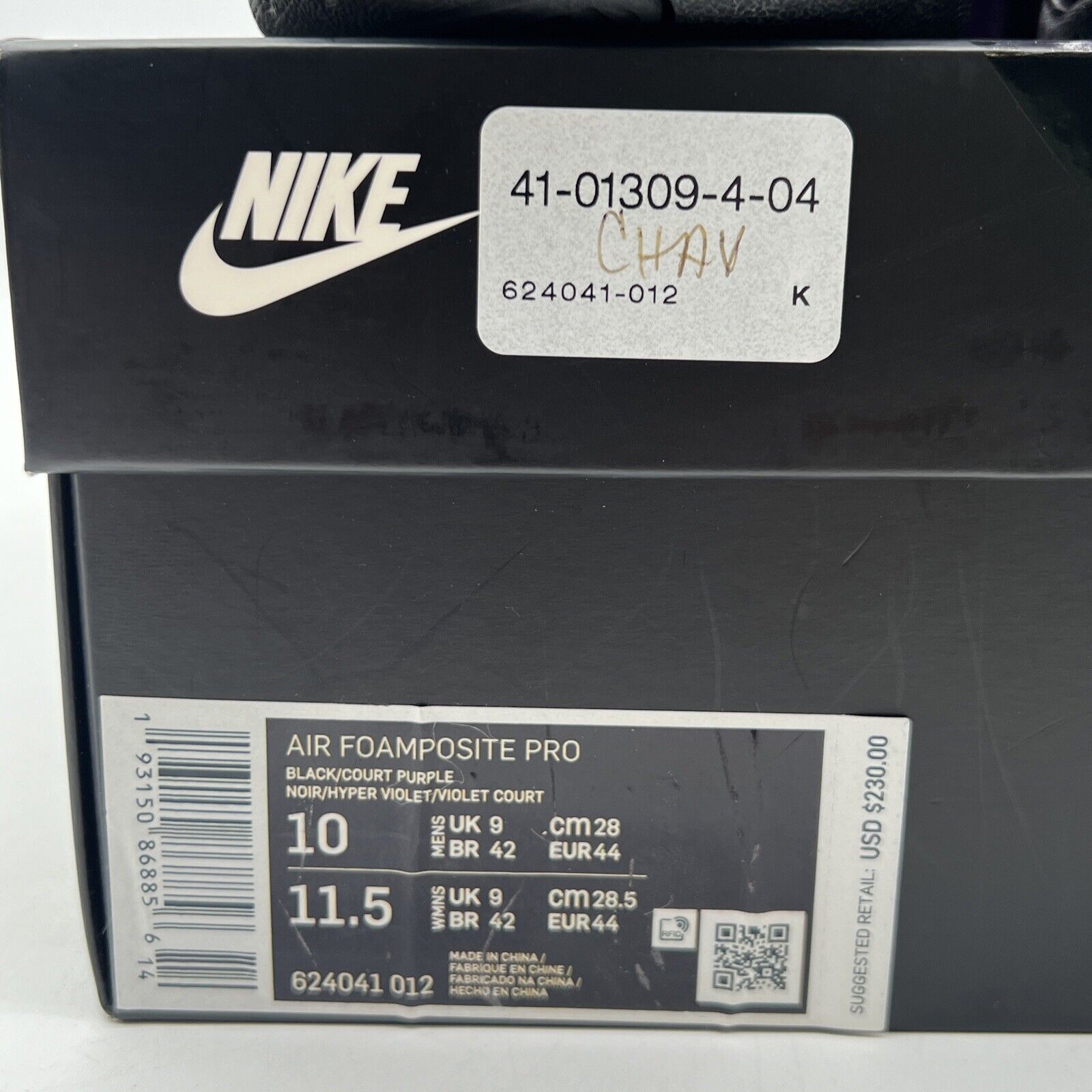 Size 10 - Nike Air Foamposite Pro Purple Camo Black Suede (624041-012)
