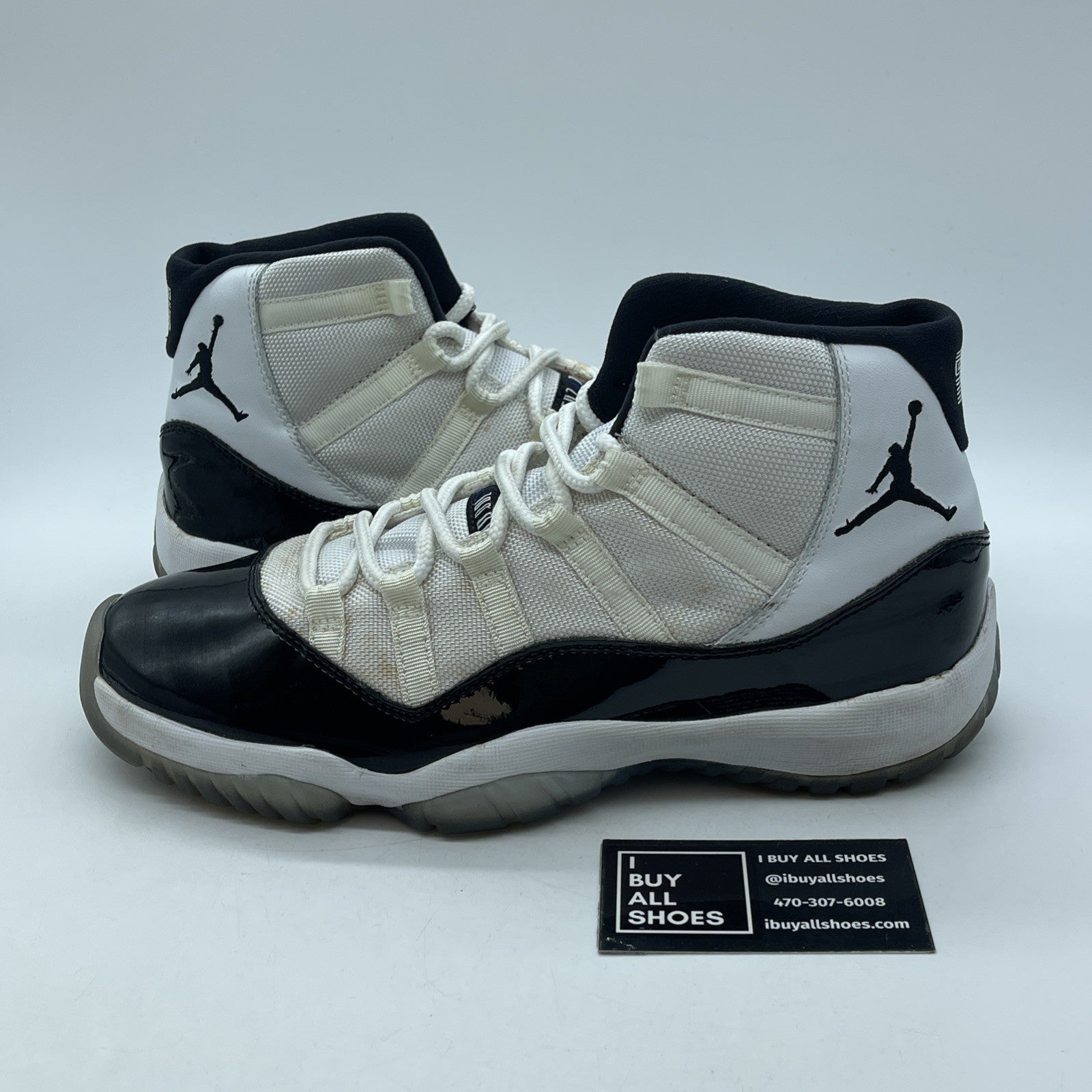 Size 9.5 - Jordan 11 Retro Concord White Black Leather Suede (378037-107)