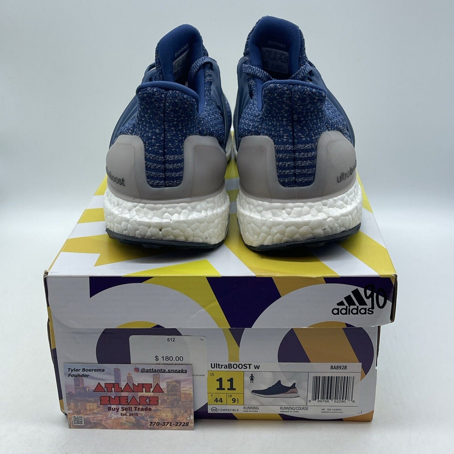 Size 11W - adidas UltraBoost 3.0 Mystery Blue White Gray (BA8928)