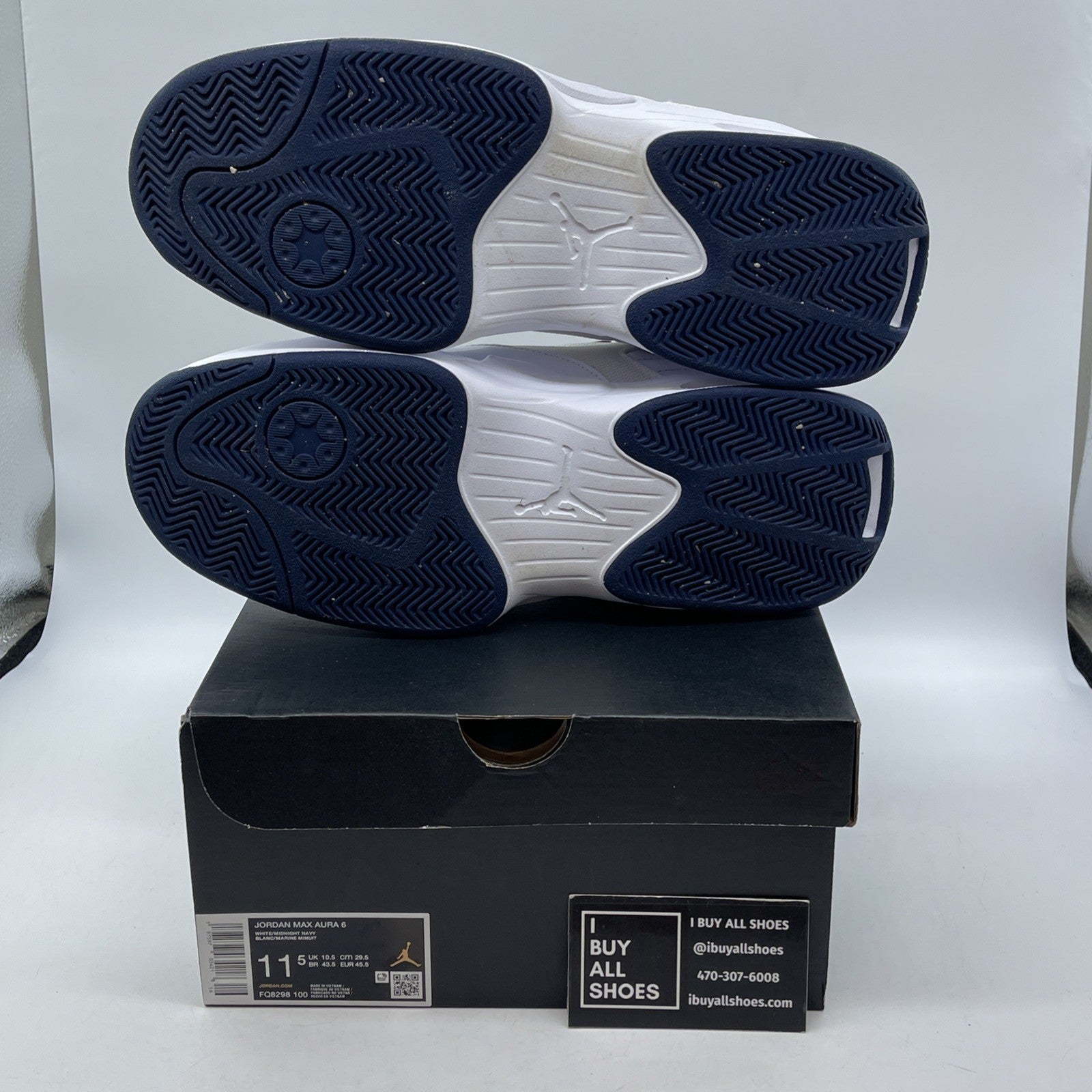 Size 11.5 - Jordan Max Aura 6 USA White Blue Suede Leather (FQ8298-100)