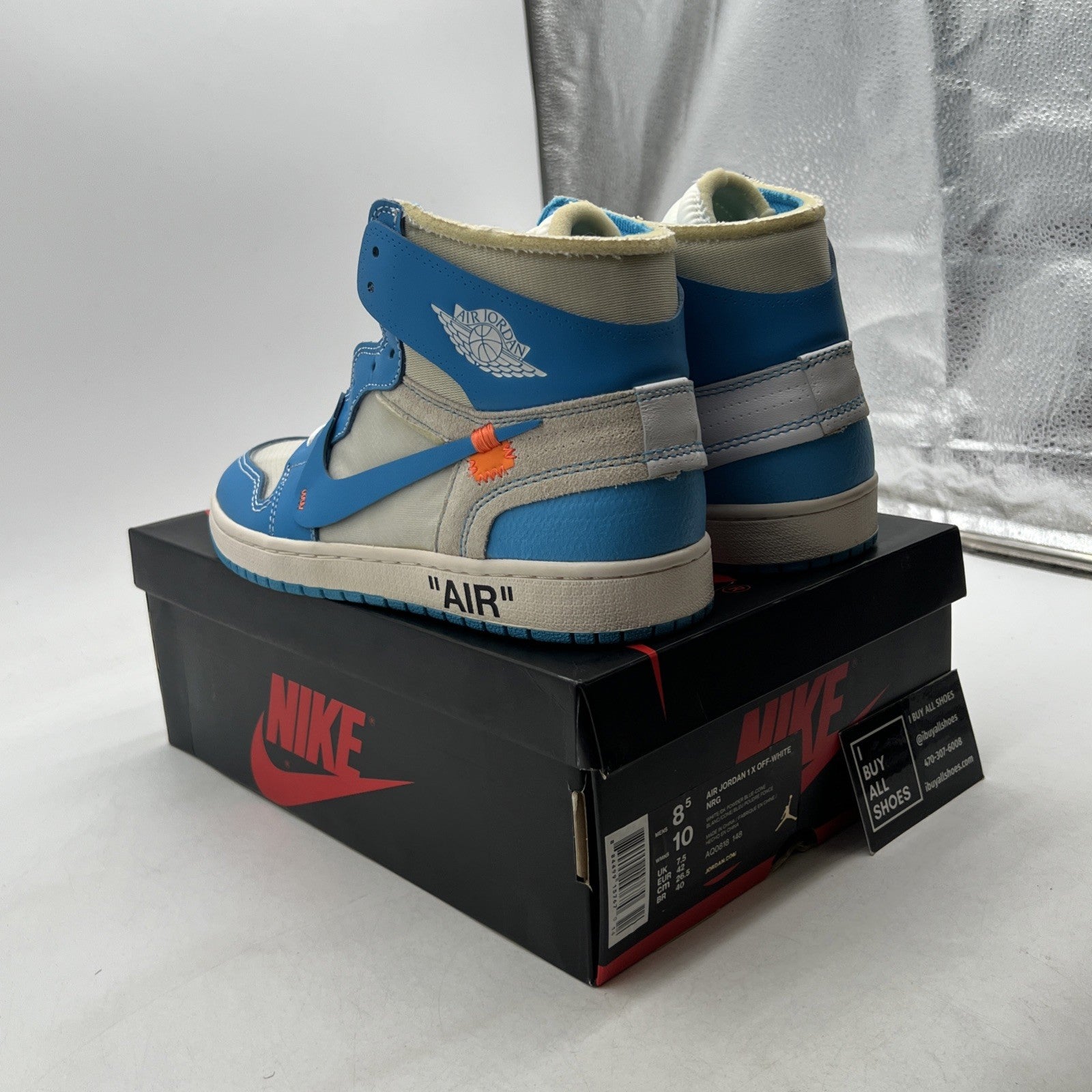 Size 8.5 - Air Jordan 1 Retro OG x Off-White High UNC (AQ0818-148)